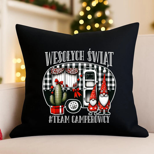 Poduszka dekoracyjna świąteczna - Wesołych Świąt Team Camperowcy BN44 - StoryCups.pl