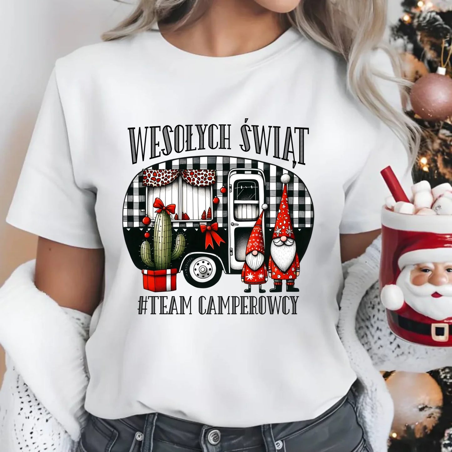 Koszulka damska świąteczna - Wesołych Świąt Team Camperowcy BN44 - StoryCups.pl