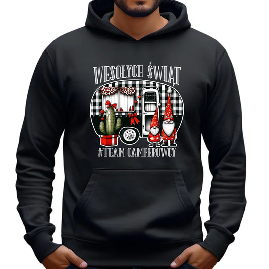 Bluza męska z kapturem świąteczna - Wesołych Świąt Team Camperowcy BN44 - StoryCups.pl