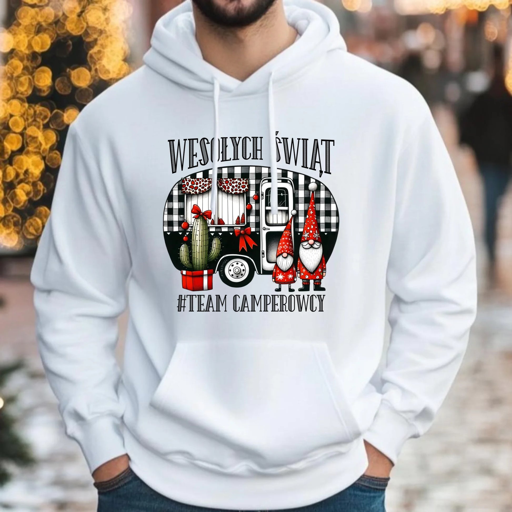 Bluza męska z kapturem świąteczna - Wesołych Świąt Team Camperowcy BN44 - StoryCups.pl