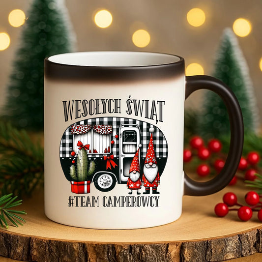 Kubek magiczny świąteczny - Wesołych Świąt Team Camperowcy BN44 - StoryCups.pl