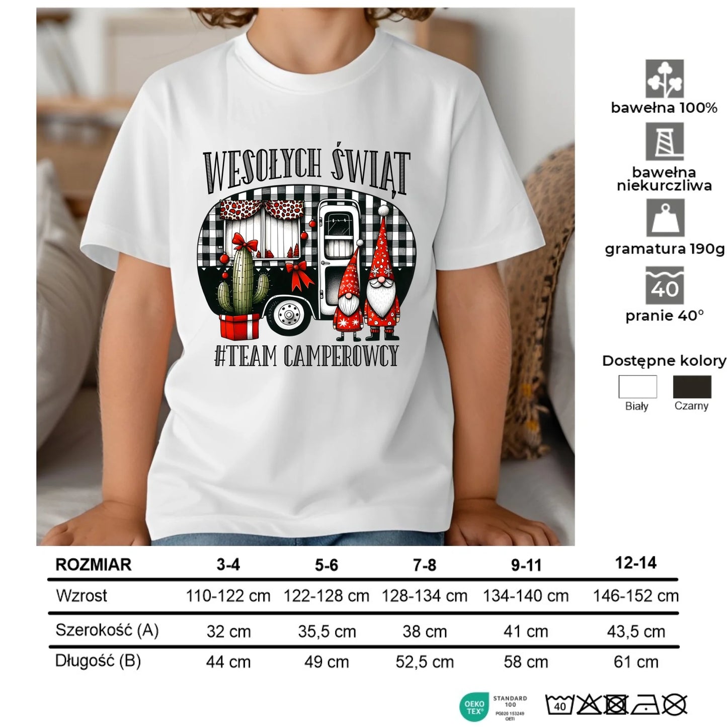 Koszulka dziecięca świąteczna - Wesołych Świąt Team Camperowcy BN44 - StoryCups.pl
