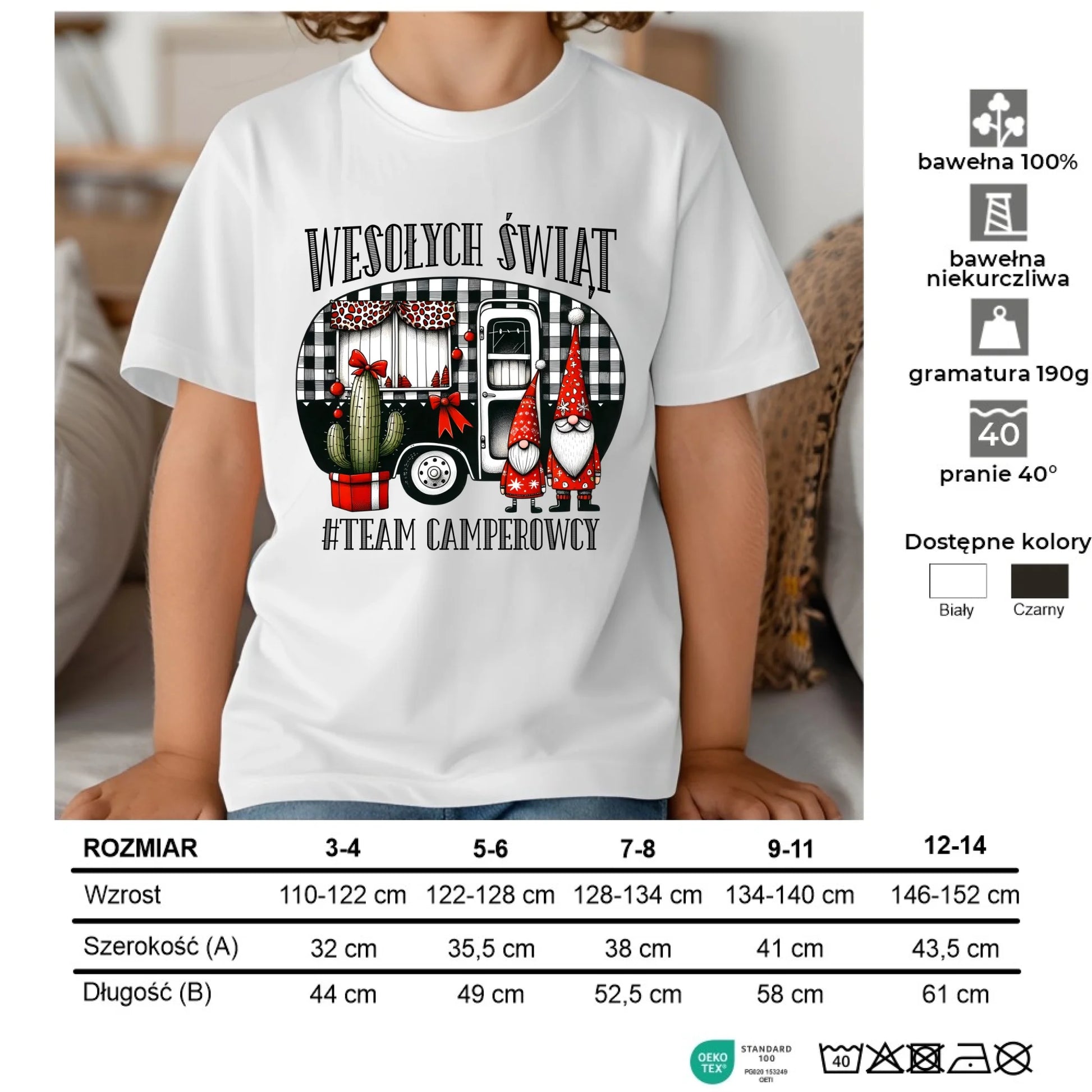 Koszulka dziecięca świąteczna - Wesołych Świąt Team Camperowcy BN44 - StoryCups.pl