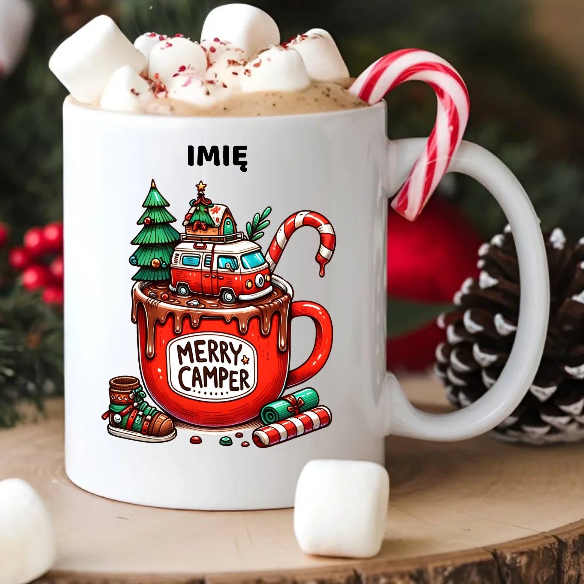 Kubek świąteczny - Kamper Merry Camper - personalizowany BN43 - StoryCups.pl