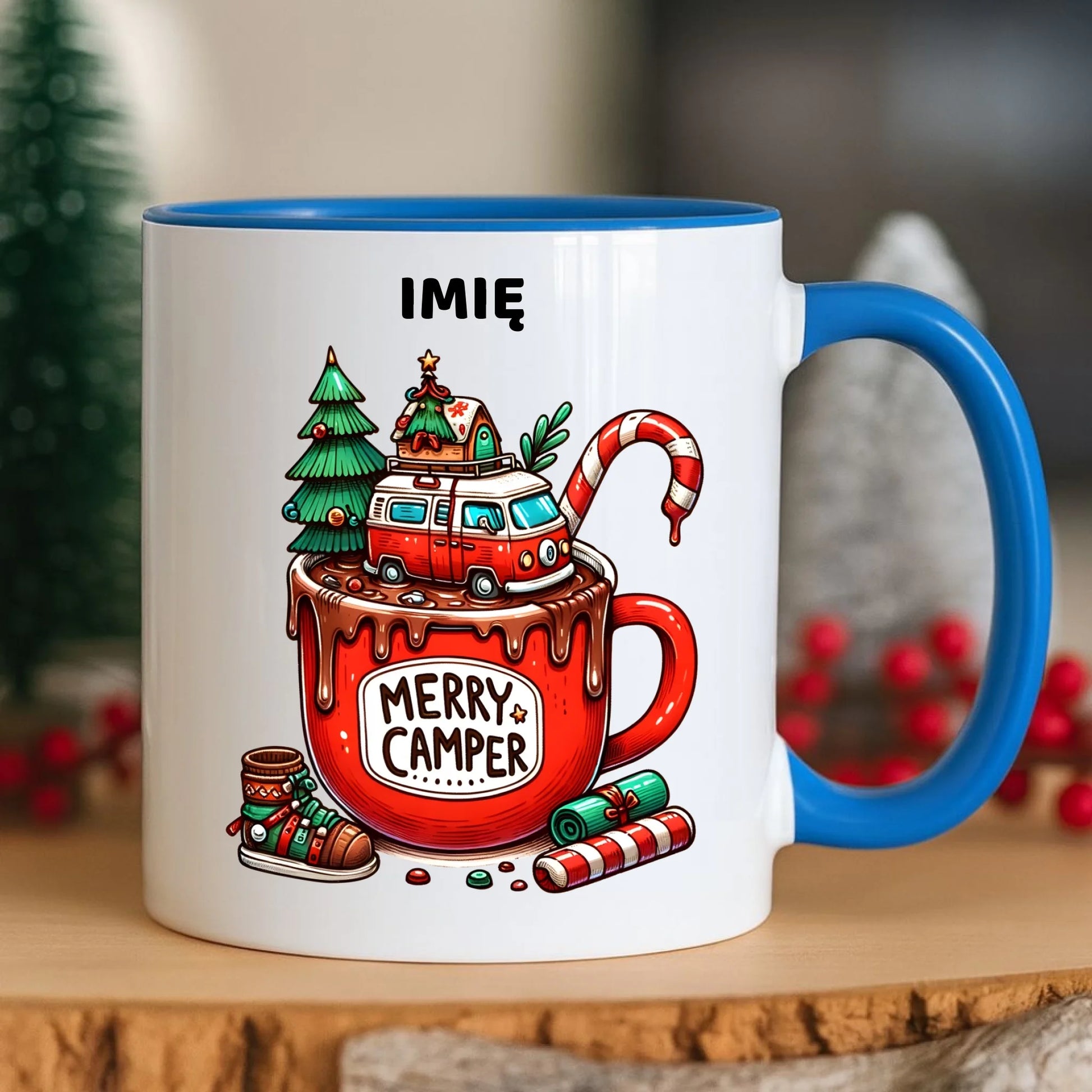 Kubek świąteczny - Kamper Merry Camper - personalizowany BN43 - StoryCups.pl