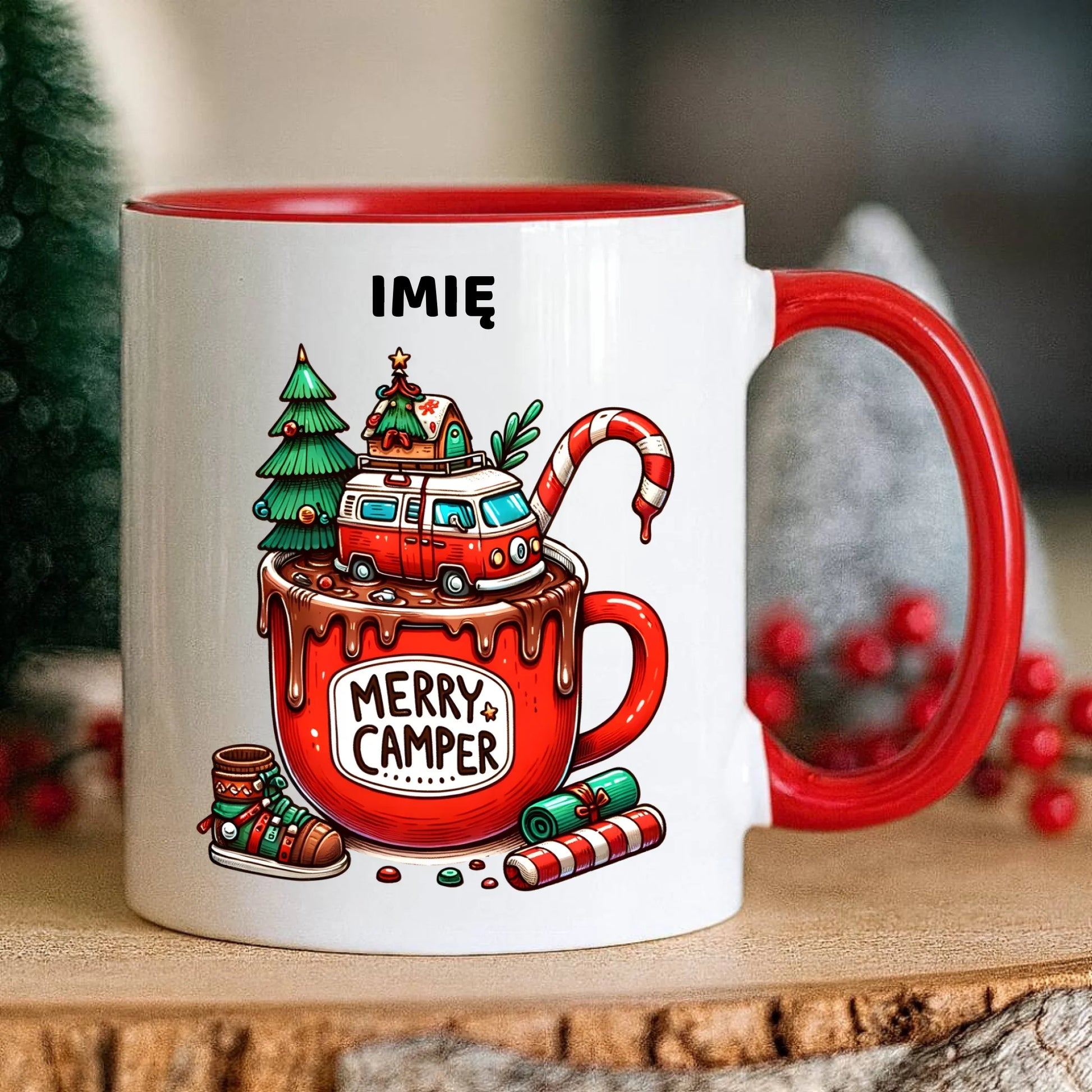 Kubek świąteczny - Kamper Merry Camper - personalizowany BN43 - StoryCups.pl