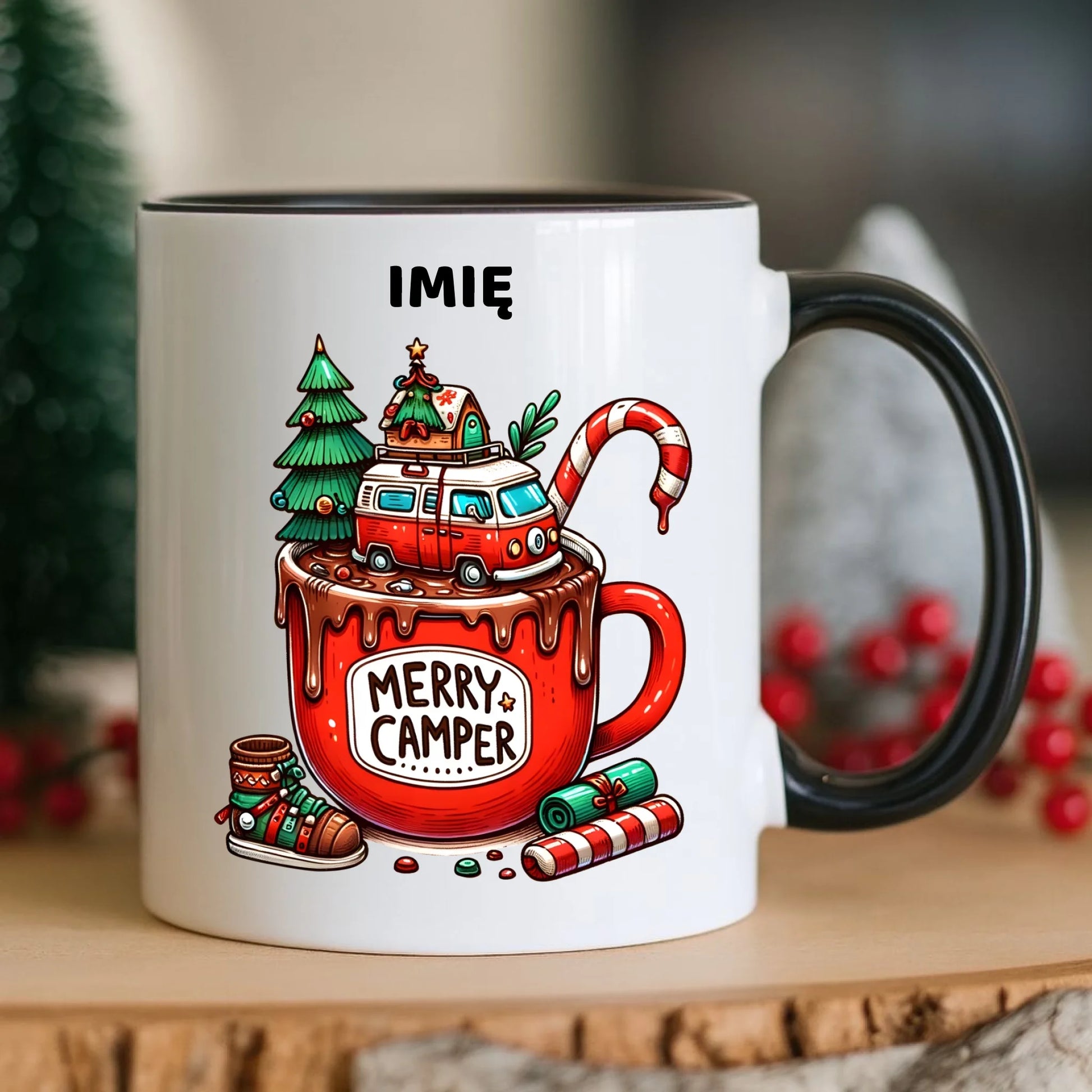 Kubek świąteczny - Kamper Merry Camper - personalizowany BN43 - StoryCups.pl