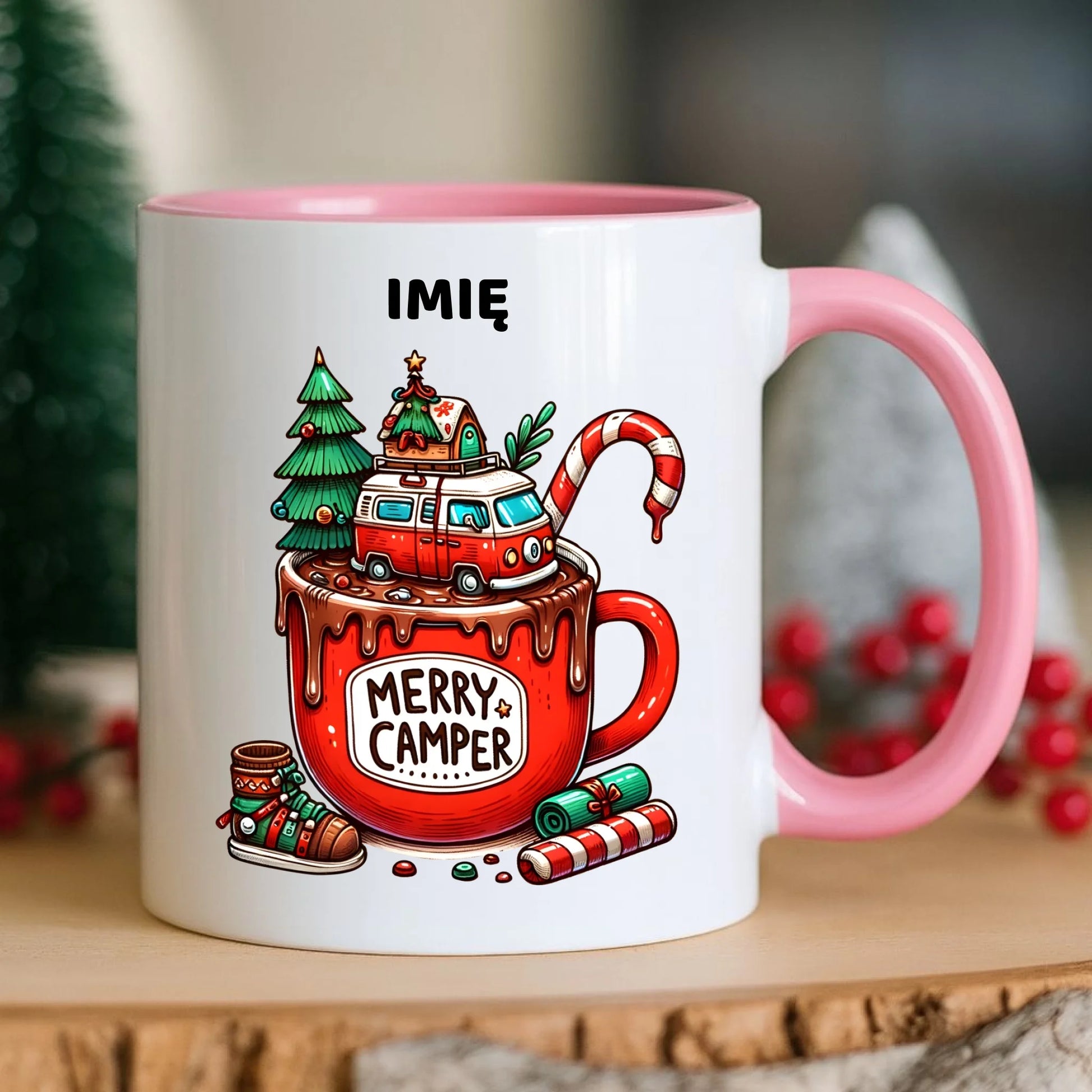 Kubek świąteczny - Kamper Merry Camper - personalizowany BN43 - StoryCups.pl