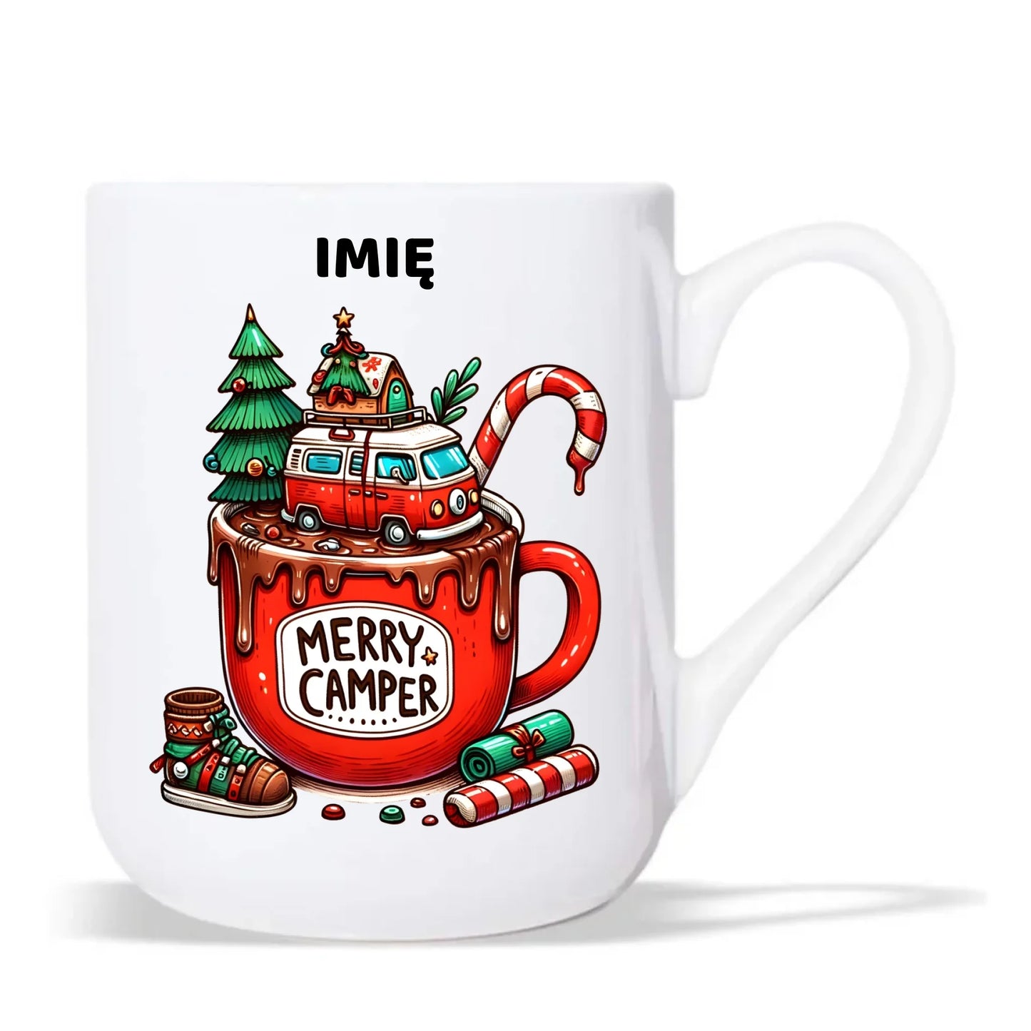 Kubek elegant świąteczny - Kamper Merry Camper - personalizowany BN43 - StoryCups.pl