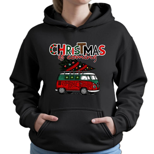 Bluza damska z kapturem świąteczna - Kamper Christmas is coming BN42 - StoryCups.pl