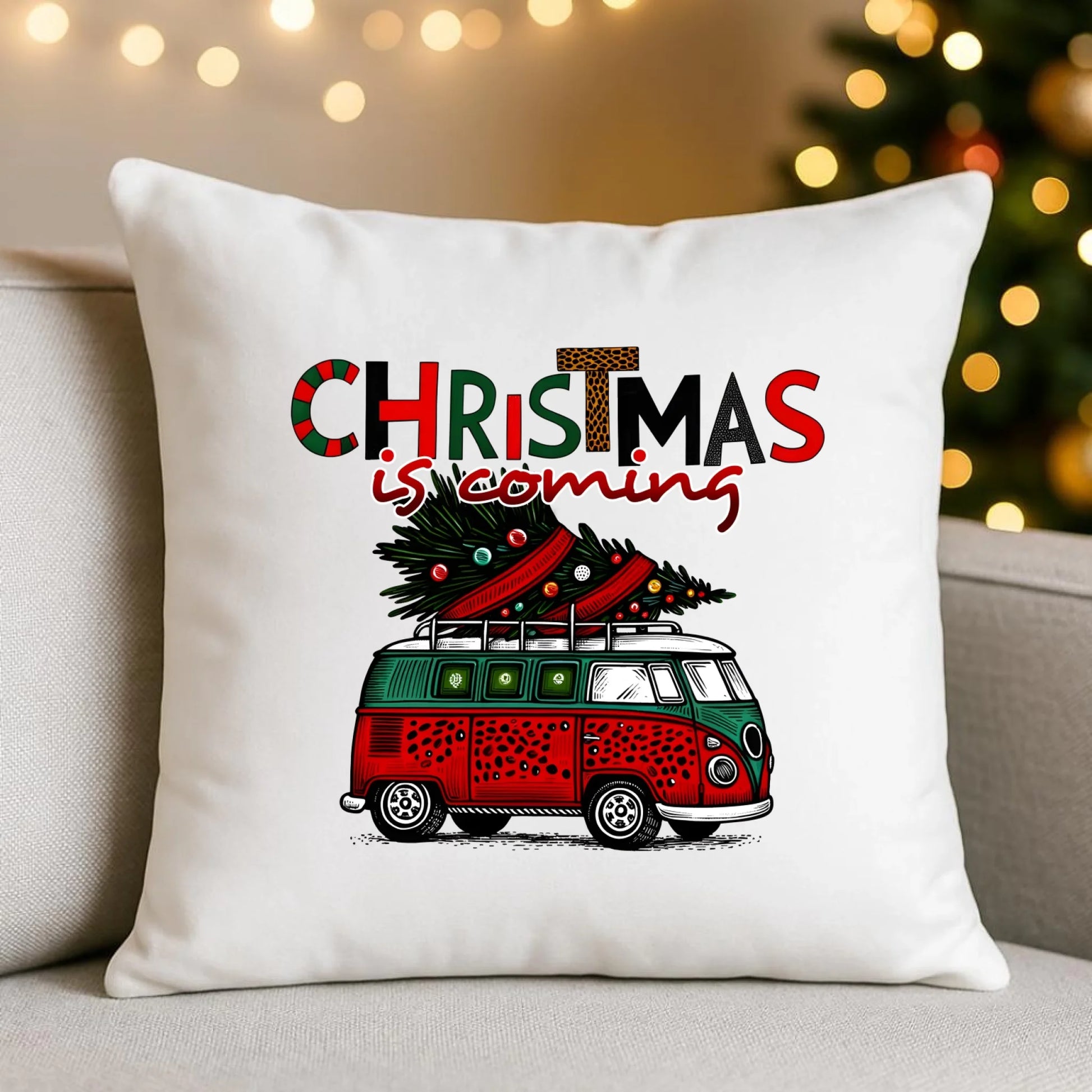 Poduszka świąteczna - Kamper Christmas is coming BN42 - StoryCups.pl