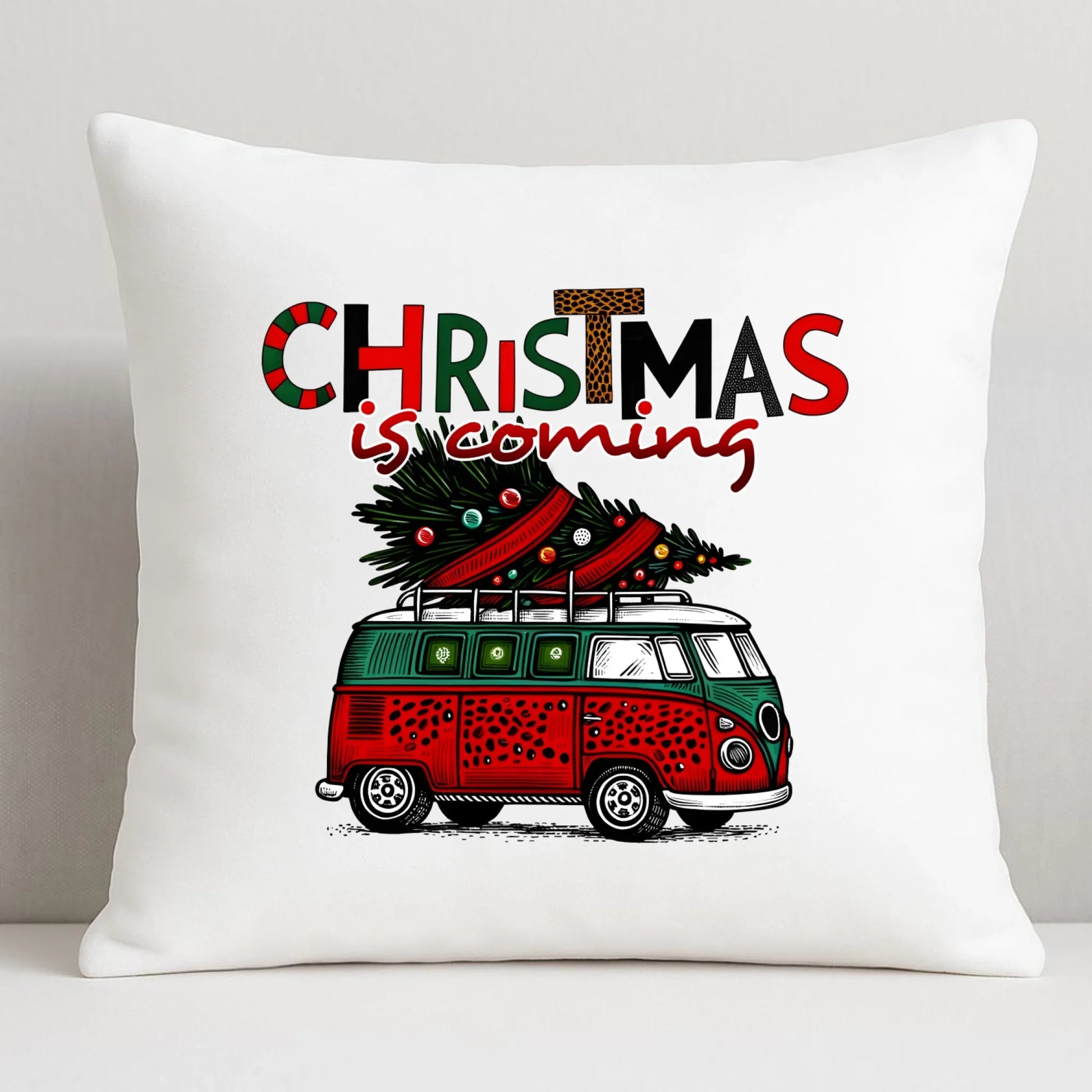 Poduszka świąteczna - Kamper Christmas is coming BN42 - StoryCups.pl