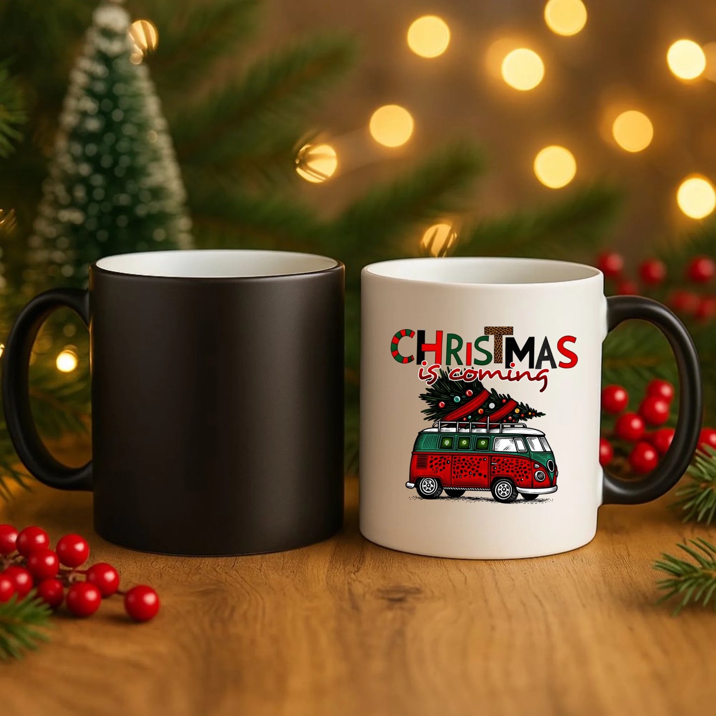 Kubek magiczny świąteczny - Kamper Christmas is coming BN42 - StoryCups.pl