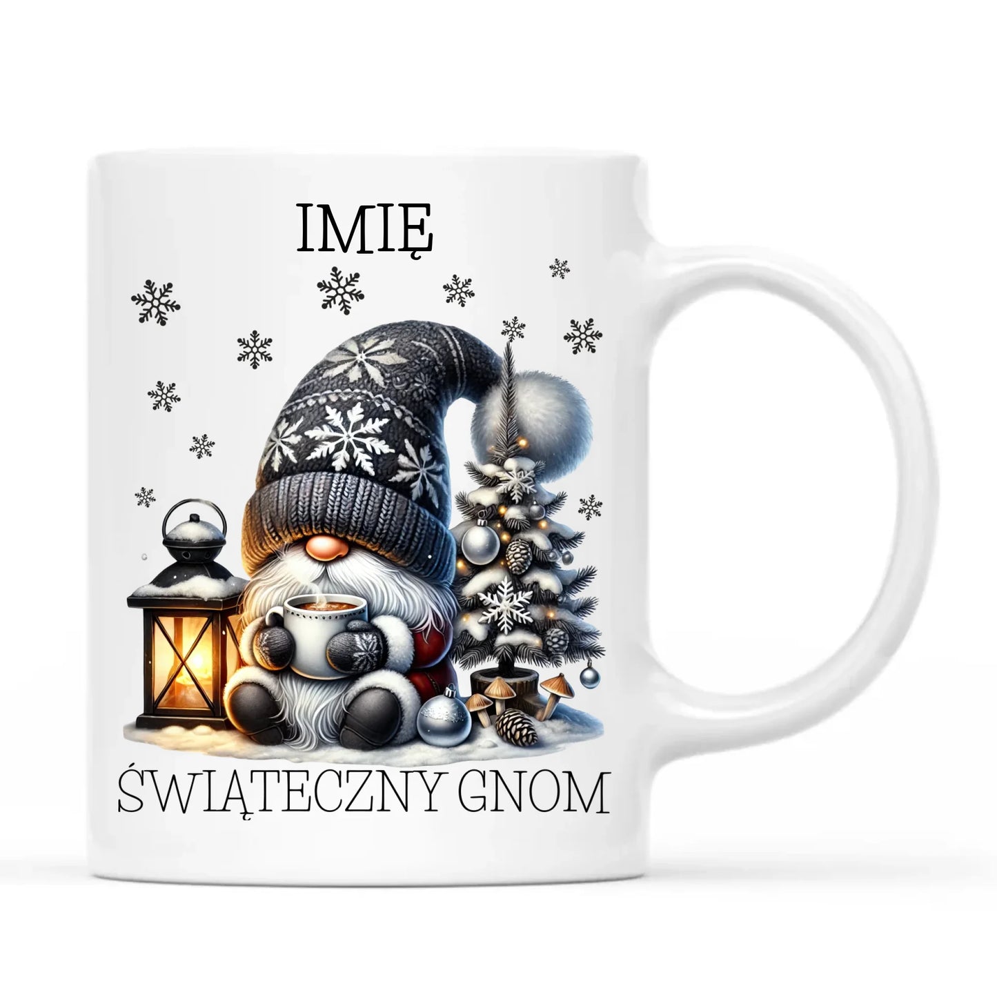 Kubek świąteczny - Gnom z czekoladą - personalizowany BN41 - StoryCups.pl