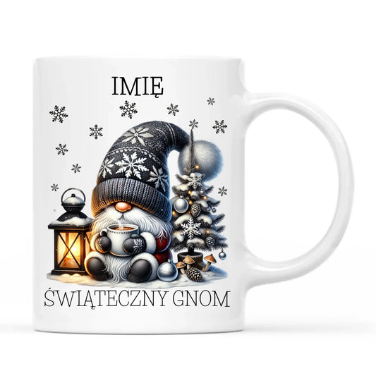 Kubek świąteczny - Gnom z czekoladą - personalizowany BN41 - StoryCups.pl