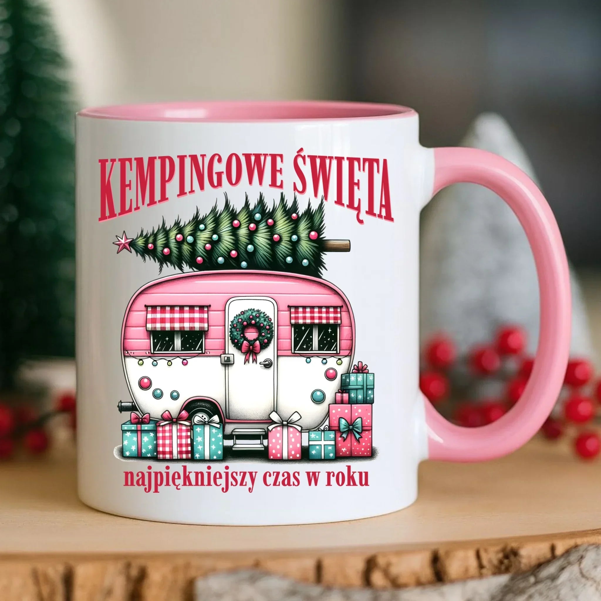 Kubek świąteczny - Kamper Kempingowe Święta BN40 - StoryCups.pl