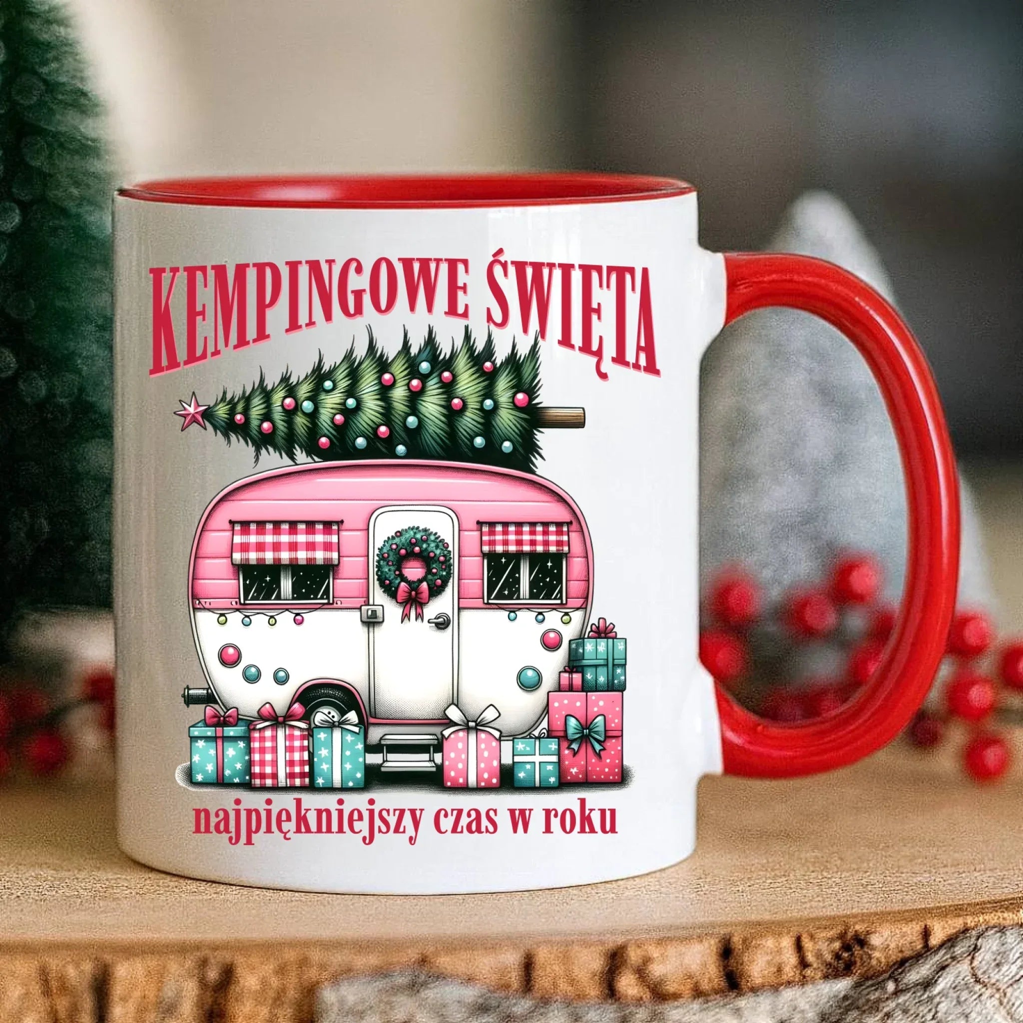 Kubek świąteczny - Kamper Kempingowe Święta BN40 - StoryCups.pl