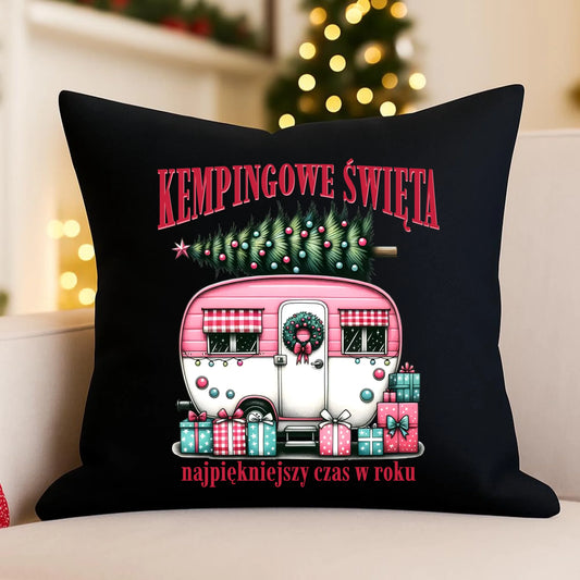 Poduszka dekoracyjna świąteczna - Kamper Kempingowe Święta BN40 - StoryCups.pl