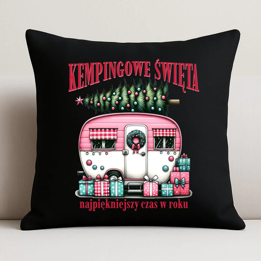 Poduszka dekoracyjna świąteczna - Kamper Kempingowe Święta BN40 - StoryCups.pl