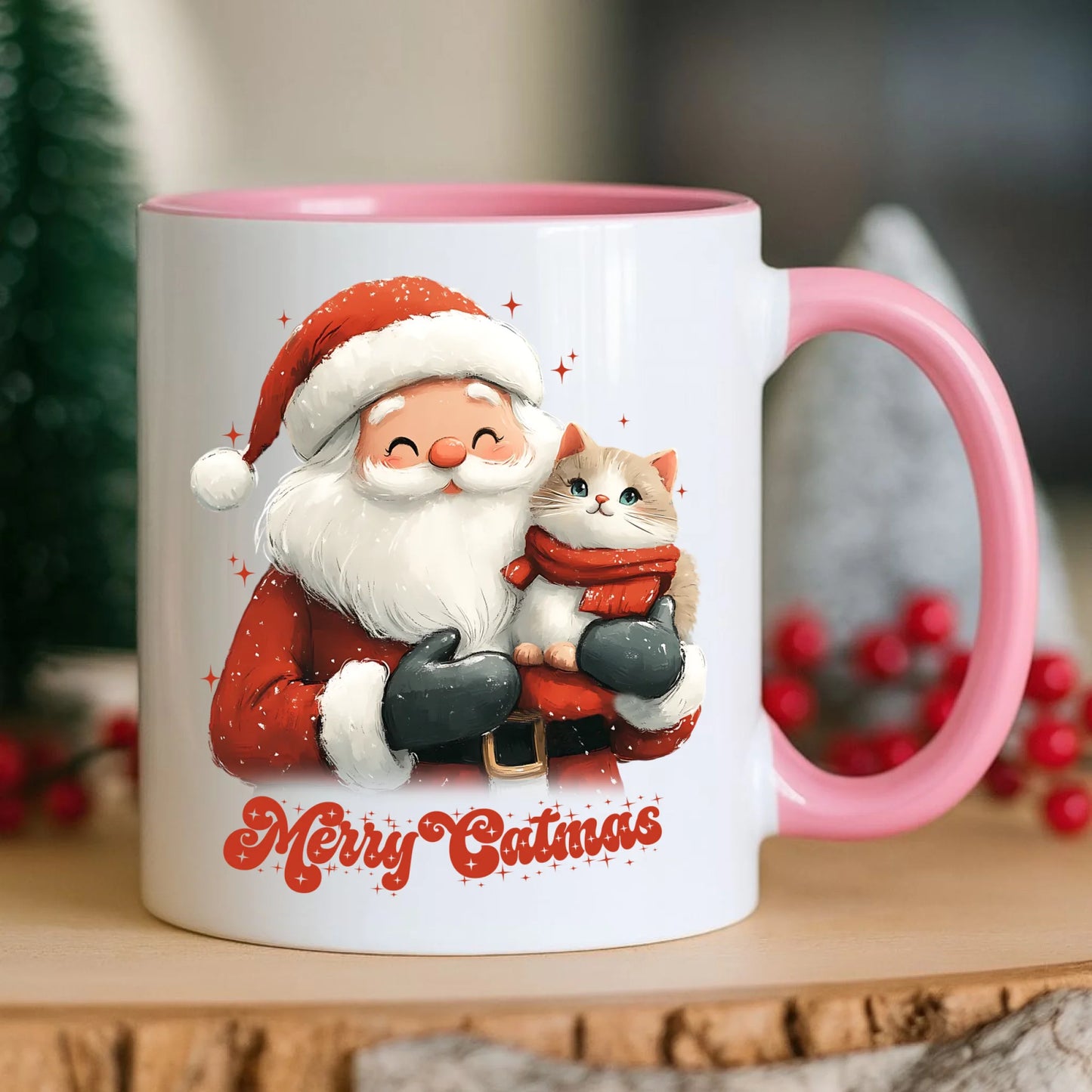 Kubek świąteczny - prezent dla kociary - Merry Catmas BN38 - StoryCups.pl