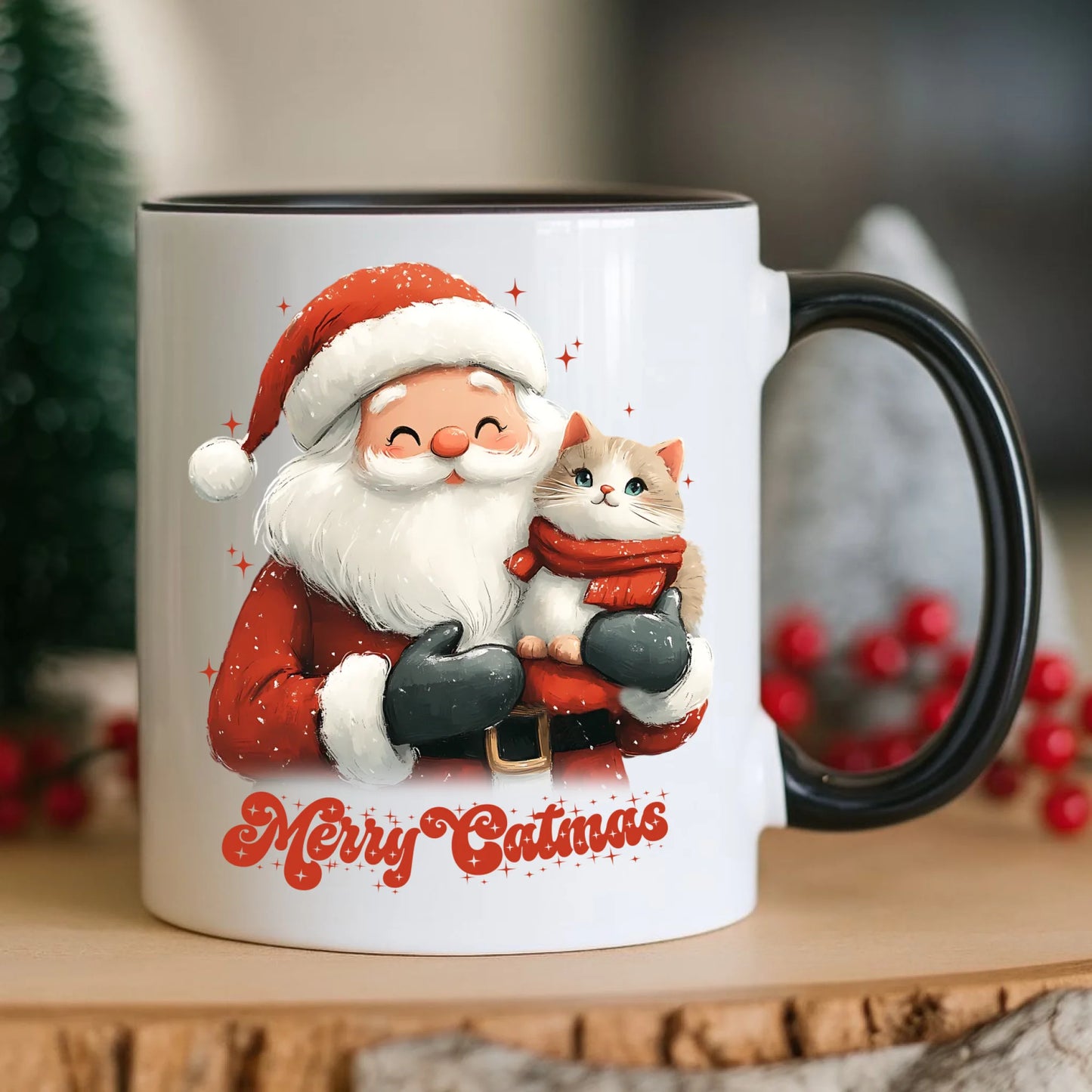 Kubek świąteczny - prezent dla kociary - Merry Catmas BN38 - StoryCups.pl