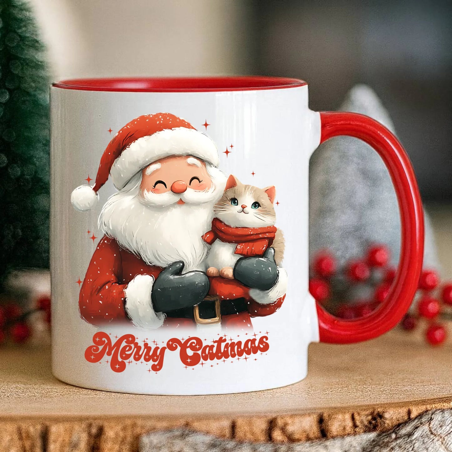 Kubek świąteczny - prezent dla kociary - Merry Catmas BN38 - StoryCups.pl