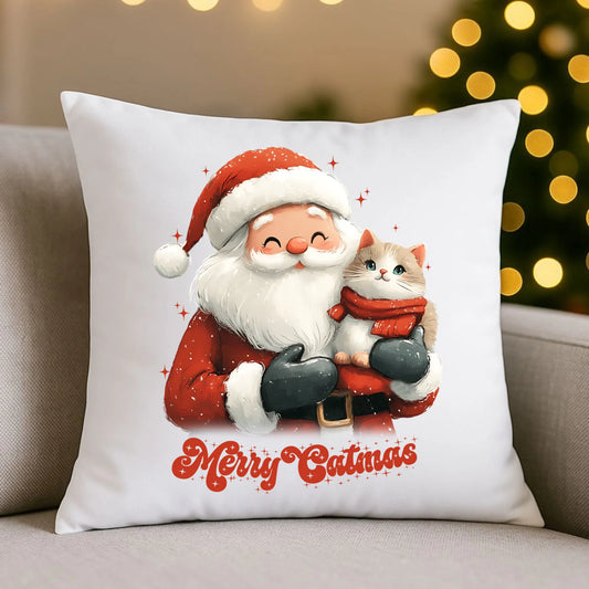 Poduszka świąteczna - prezent dla kociary - Merry Catmas BN38 - StoryCups.pl