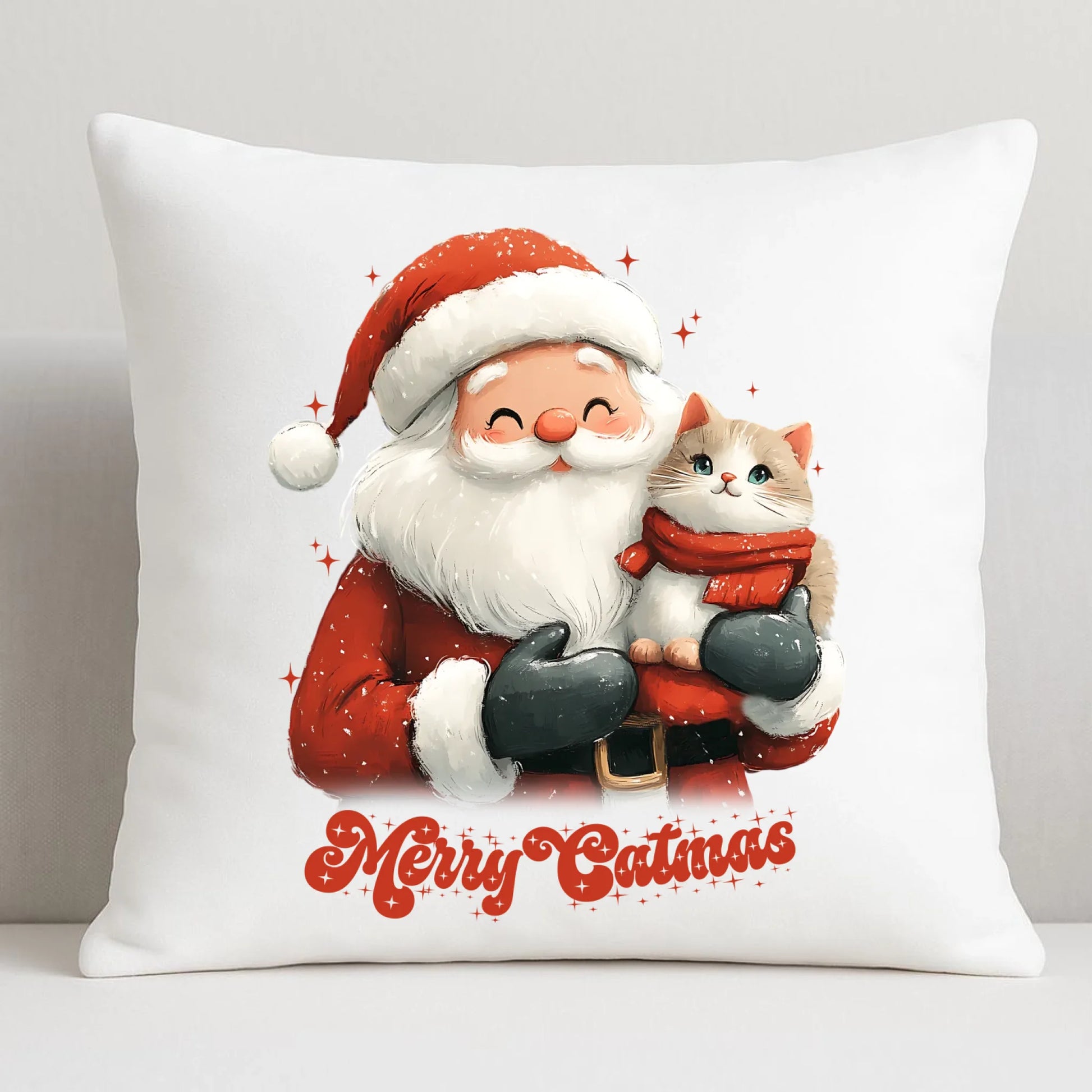 Poduszka świąteczna - prezent dla kociary - Merry Catmas BN38 - StoryCups.pl