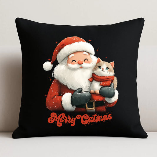 Poduszka dekoracyjna świąteczna - prezent dla kociary - Merry Catmas BN38 - StoryCups.pl