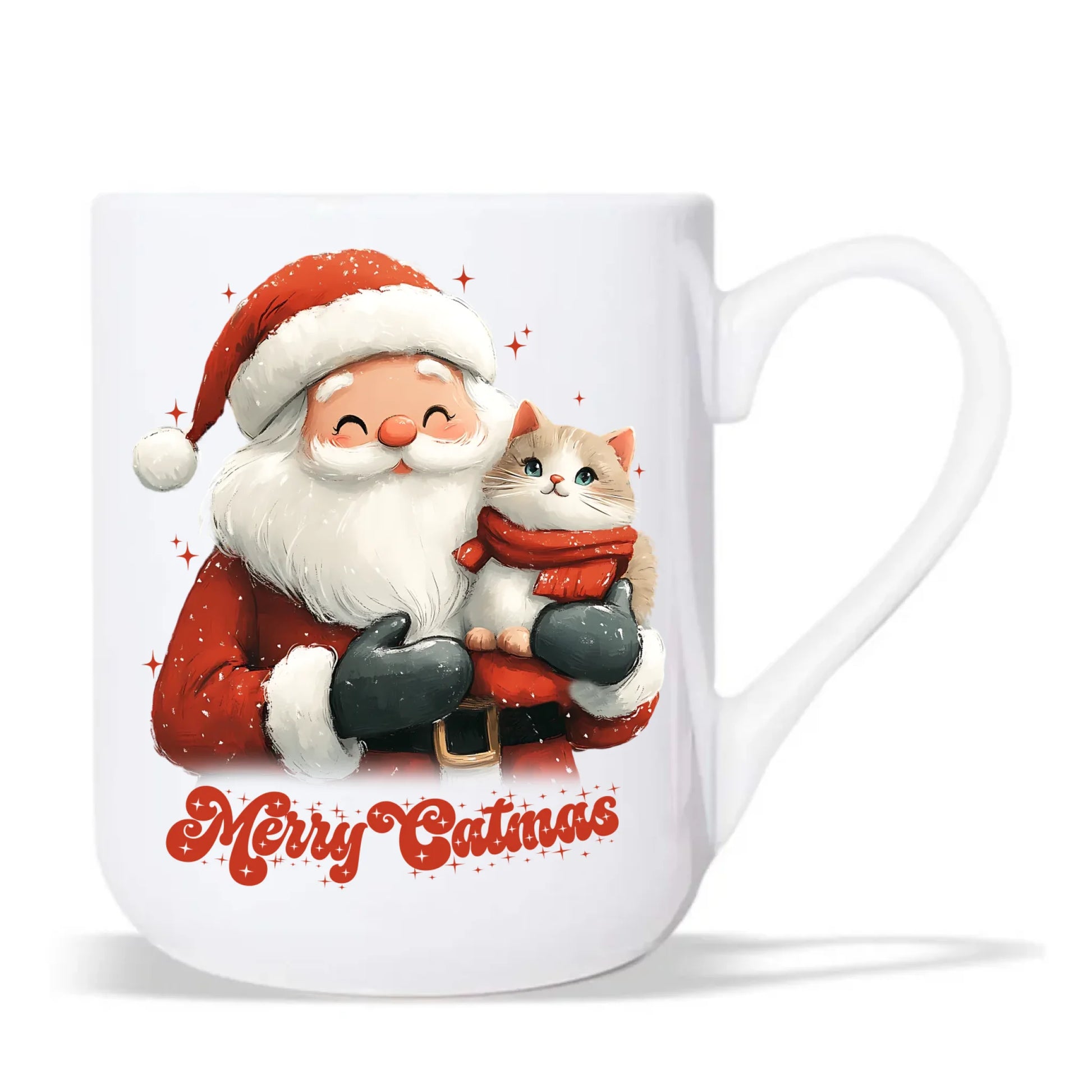 Kubek elegant świąteczny - prezent dla kociary - Merry Catmas BN38 - StoryCups.pl