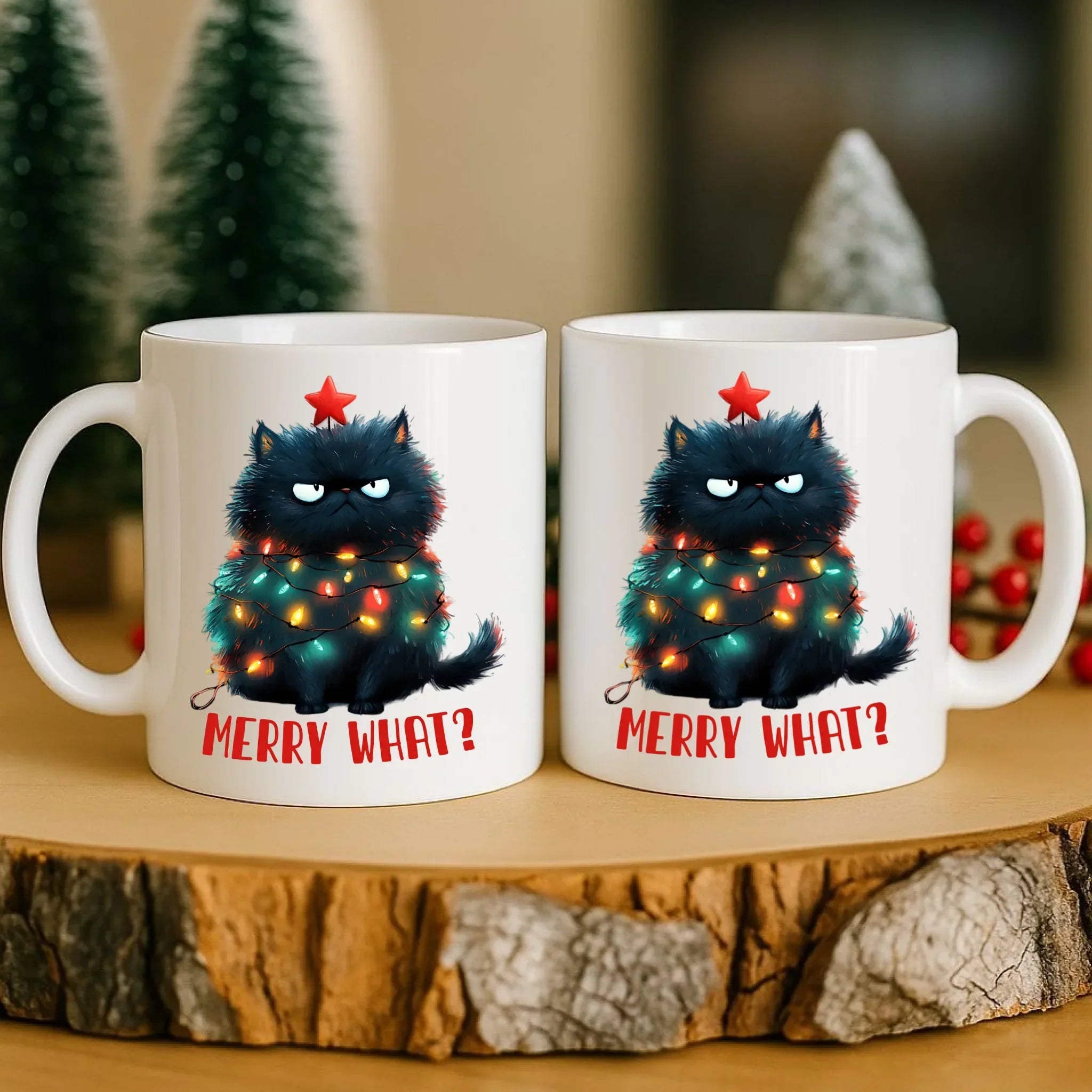 Kubek świąteczny - Grumpy Cat Merry what? BN37 - StoryCups.pl