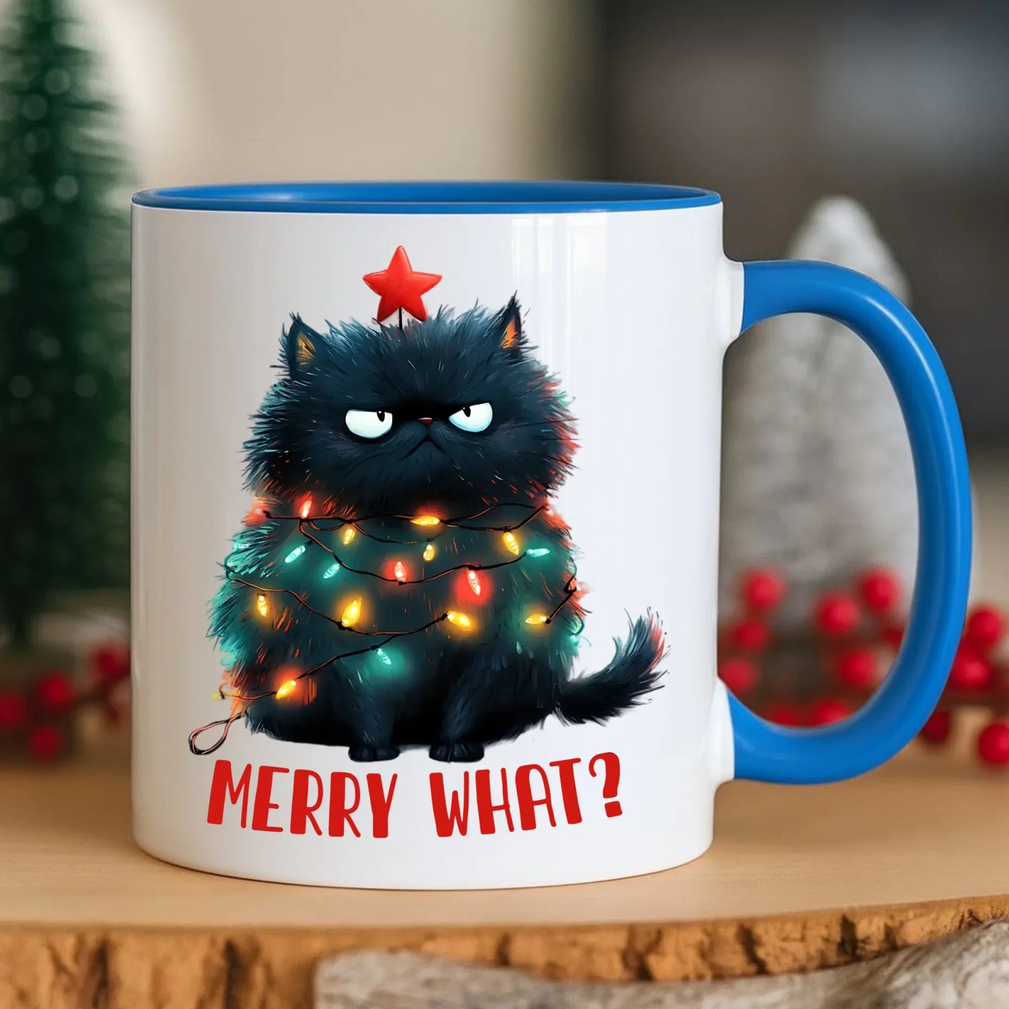 Kubek świąteczny - Grumpy Cat Merry what? BN37 - StoryCups.pl