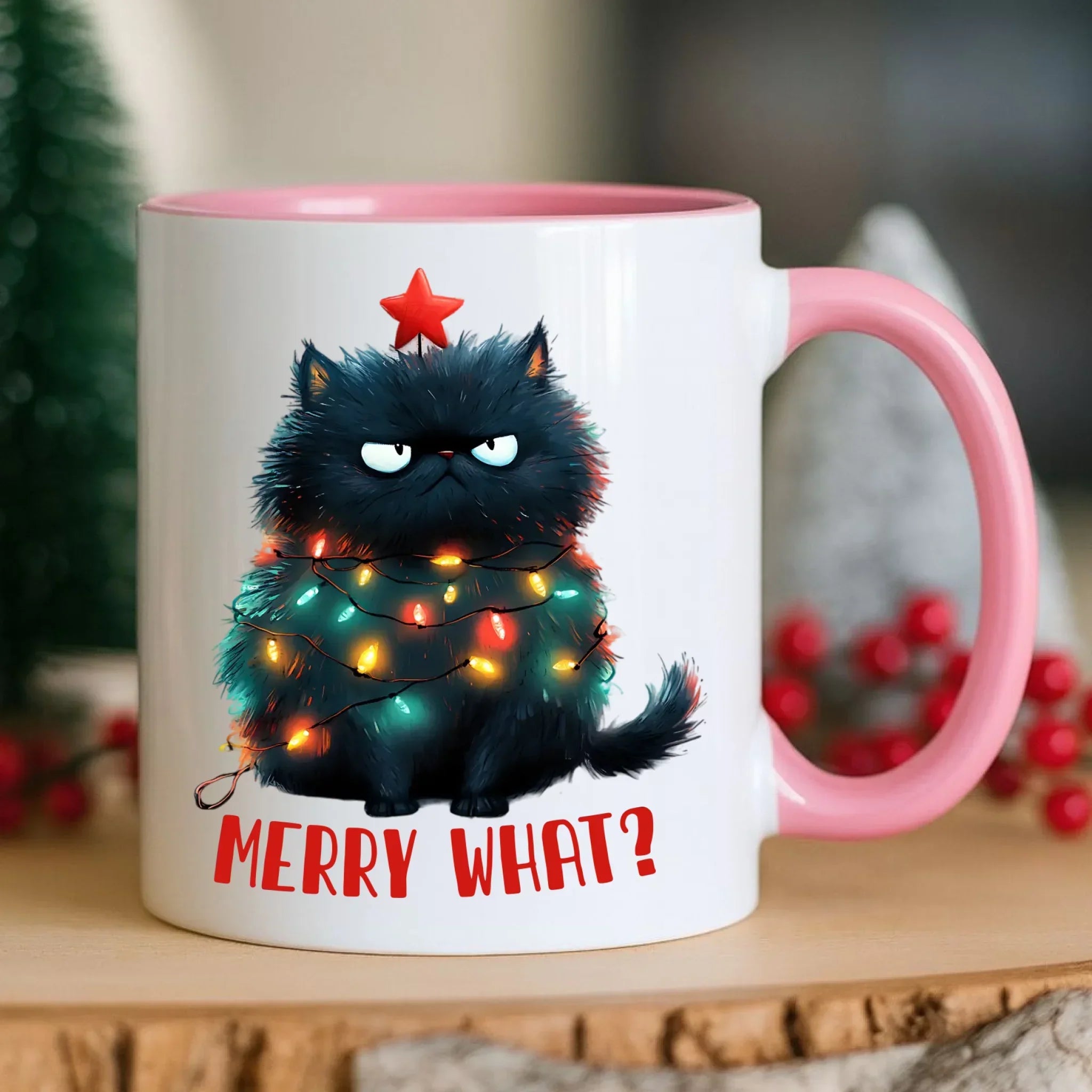 Kubek świąteczny - Grumpy Cat Merry what? BN37 - StoryCups.pl