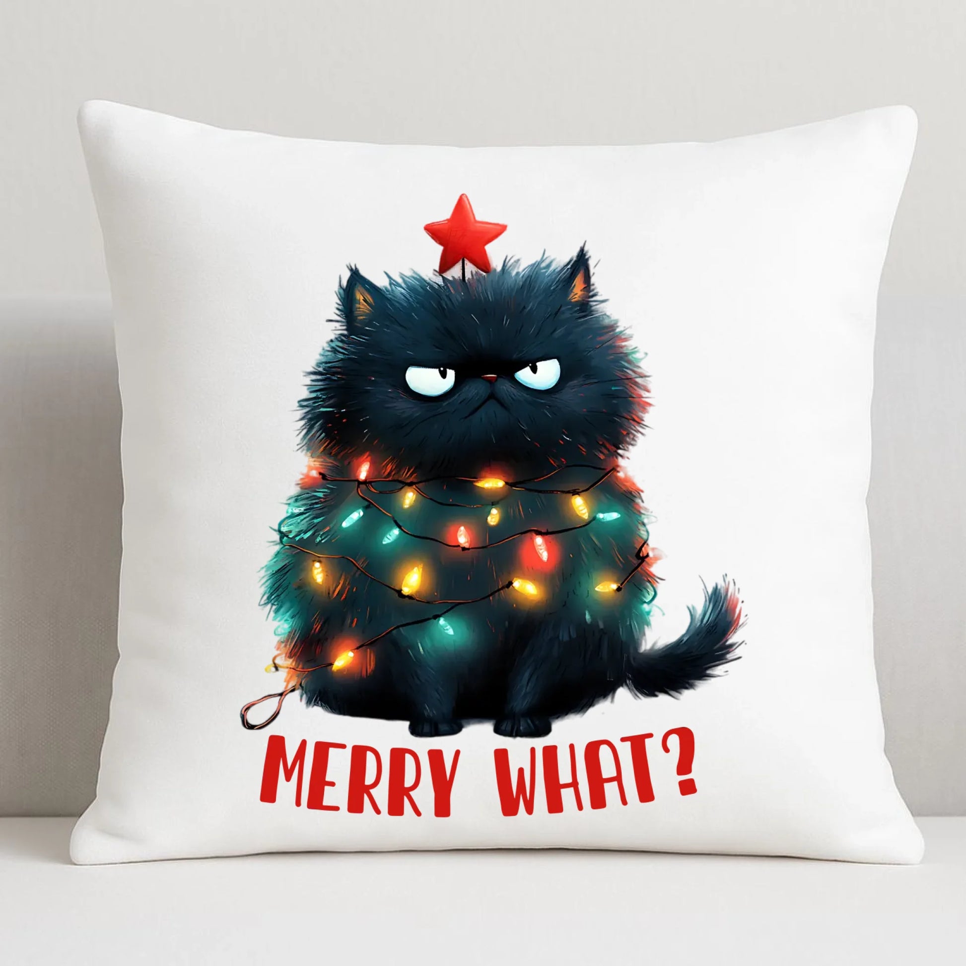 Poduszka świąteczna - Grumpy Cat Merry what? BN37 - StoryCups.pl