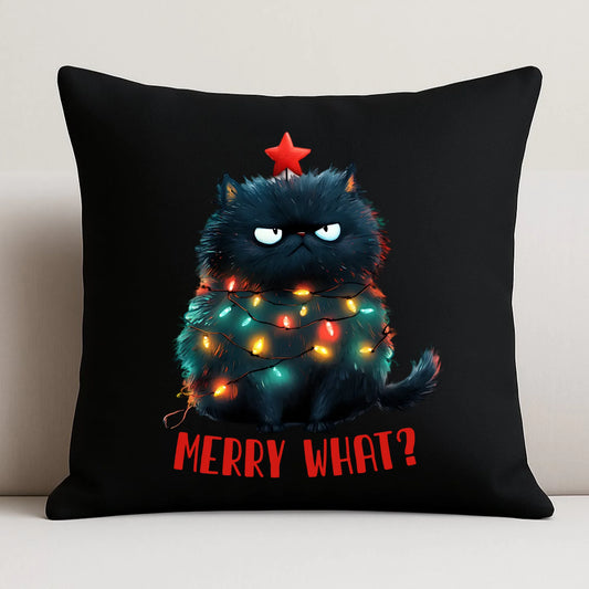 Poduszka dekoracyjna świąteczna - Grumpy Cat Merry what? BN37 - StoryCups.pl