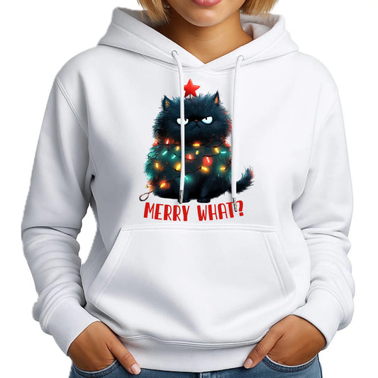Bluza damska z kapturem świąteczna - Grumpy Cat Merry what? BN37 - StoryCups.pl