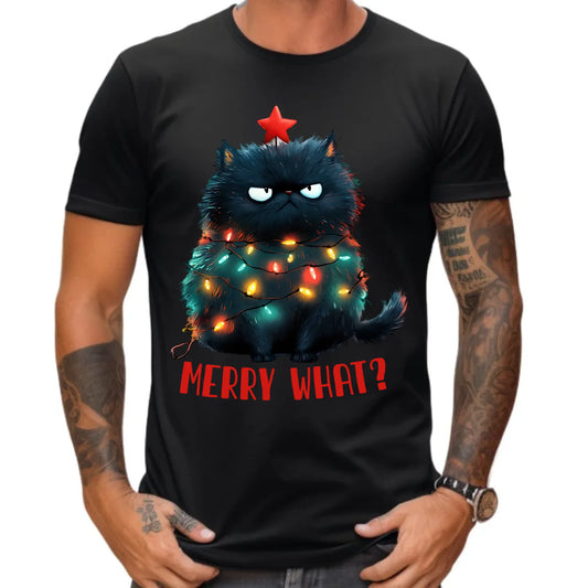 Koszulka męska świąteczna - Grumpy Cat Merry what? BN37 - StoryCups.pl