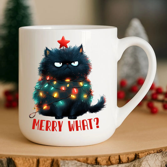 Kubek elegant świąteczny - Grumpy Cat Merry what? BN37 - StoryCups.pl