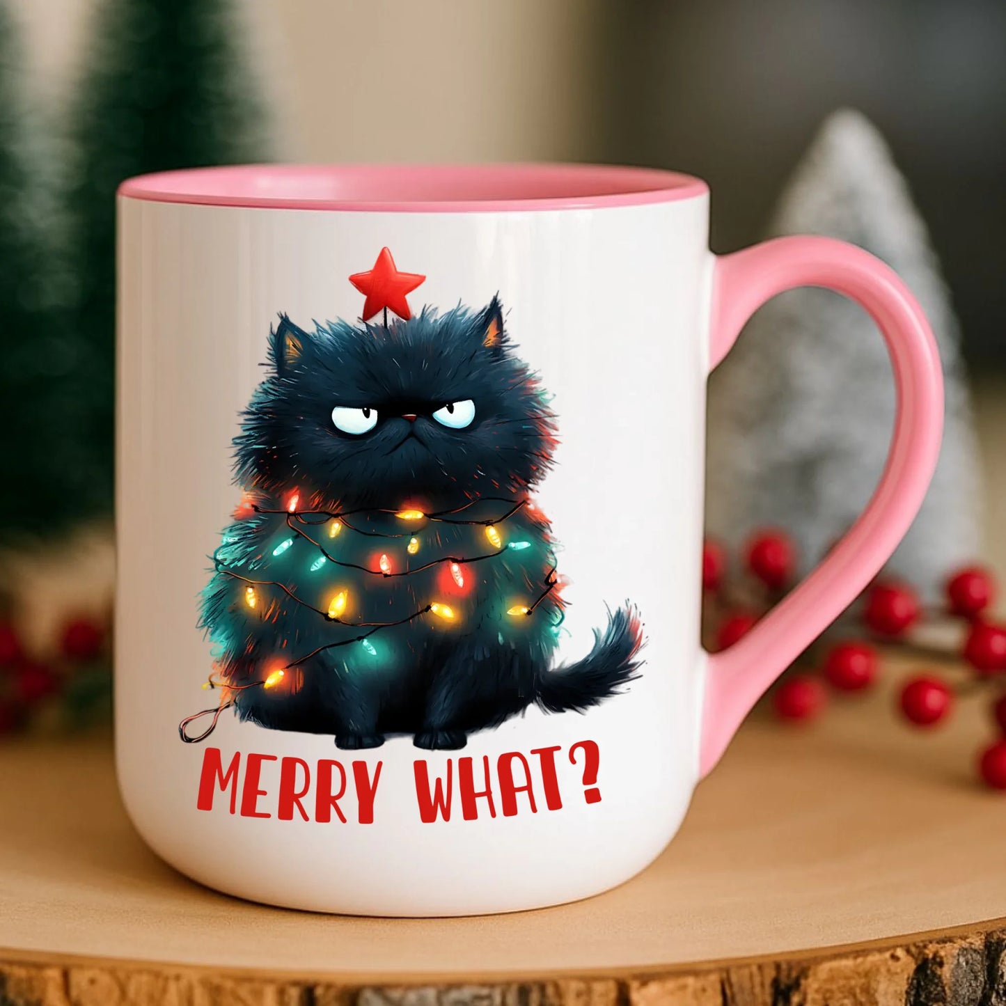 Kubek elegant świąteczny - Grumpy Cat Merry what? BN37 - StoryCups.pl