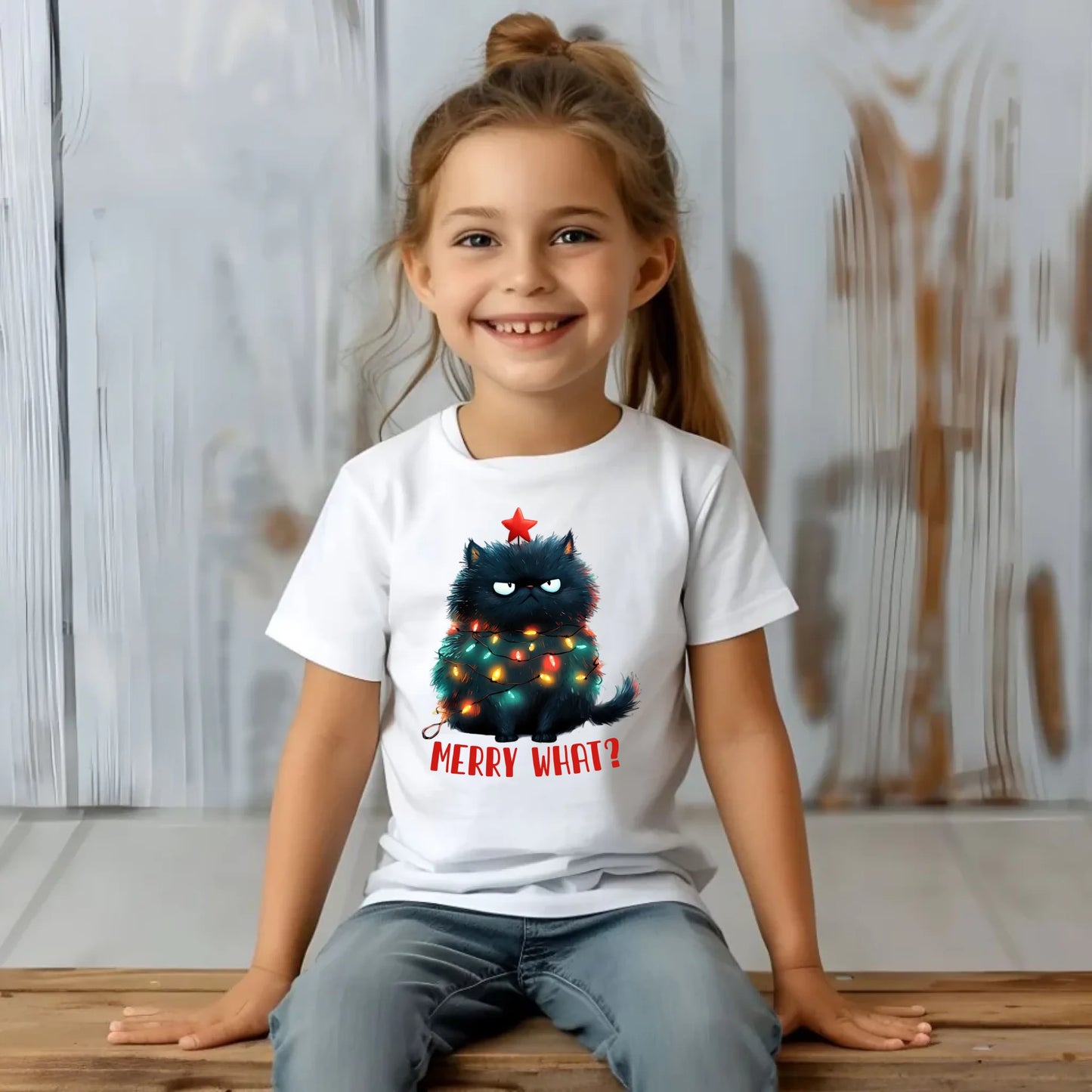 Koszulka dziecięca świąteczna - Grumpy Cat Merry what? BN37 - StoryCups.pl