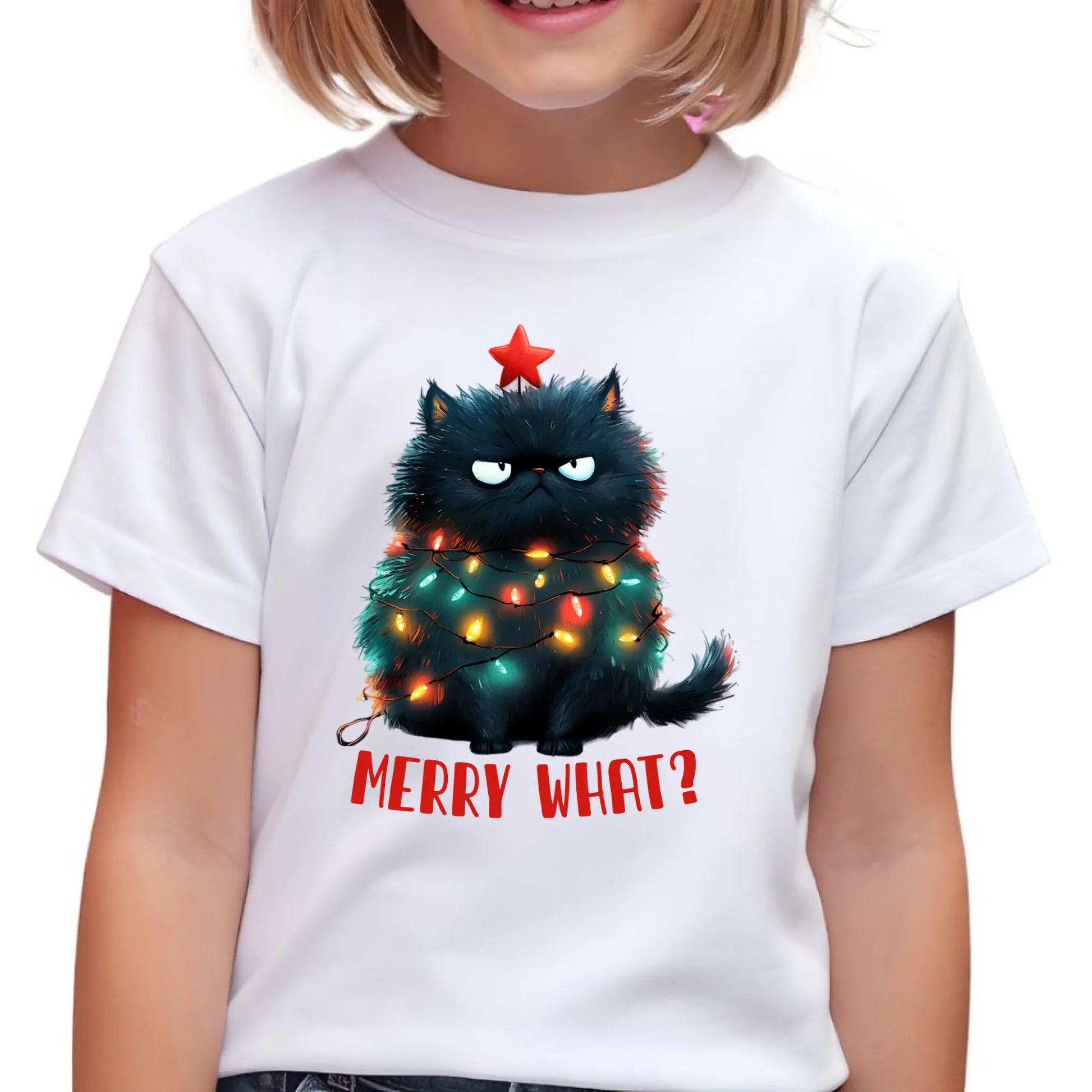Koszulka dziecięca świąteczna - Grumpy Cat Merry what? BN37 - StoryCups.pl