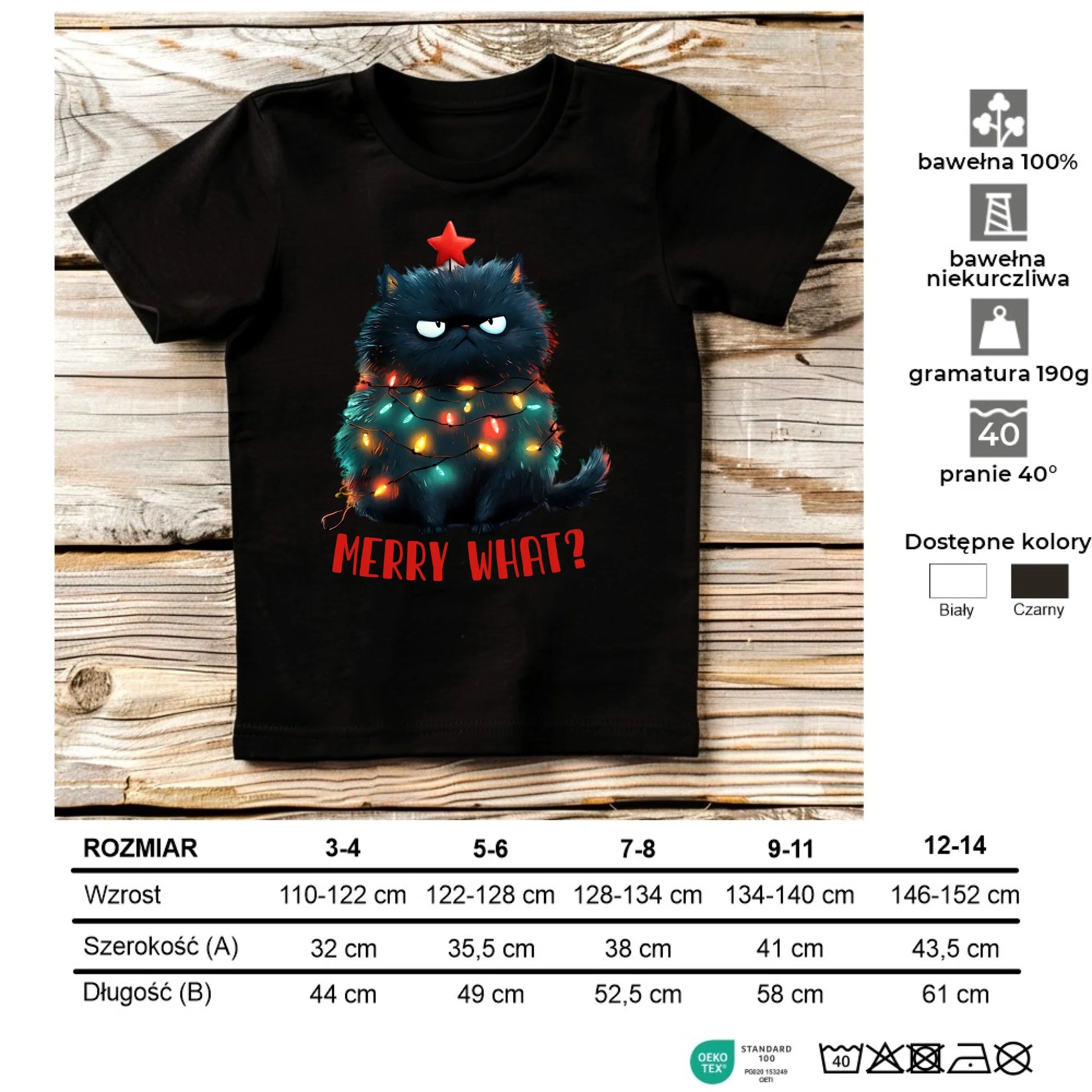 Koszulka dziecięca świąteczna - Grumpy Cat Merry what? BN37 - StoryCups.pl