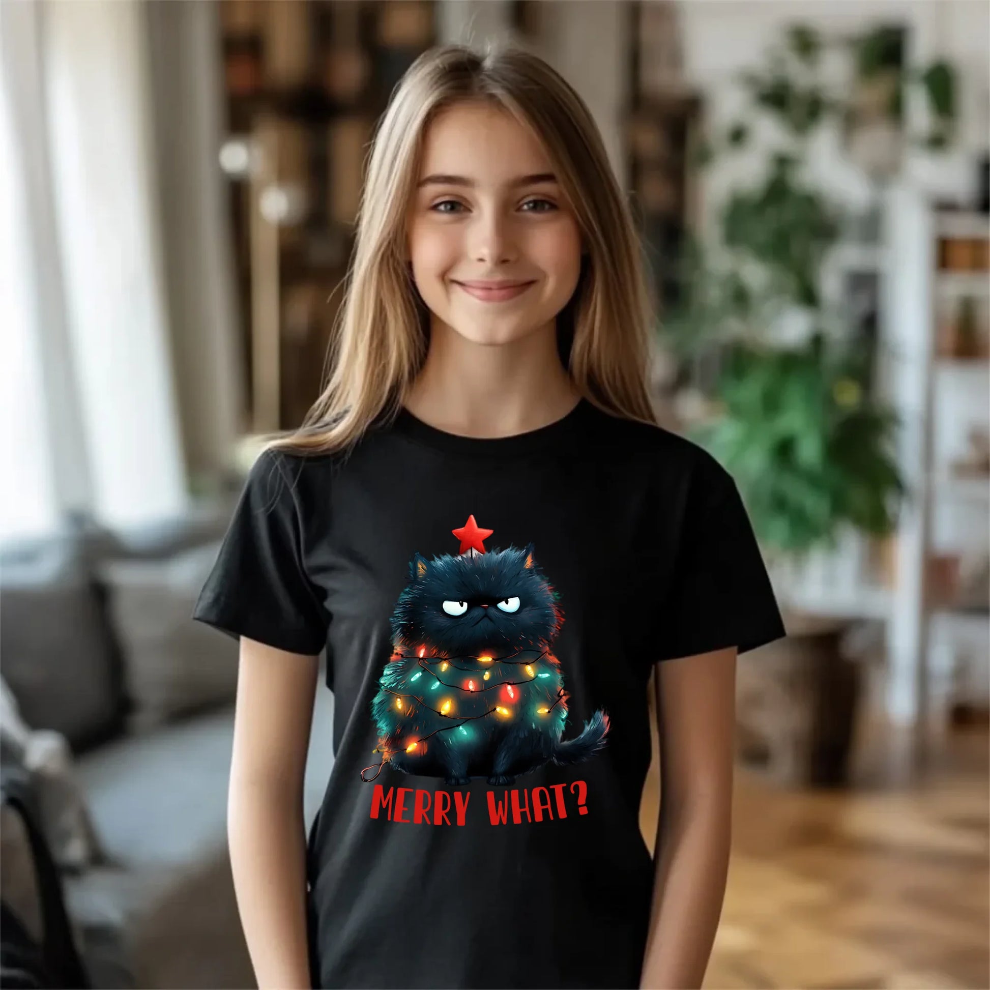 Koszulka dziecięca świąteczna - Grumpy Cat Merry what? BN37 - StoryCups.pl