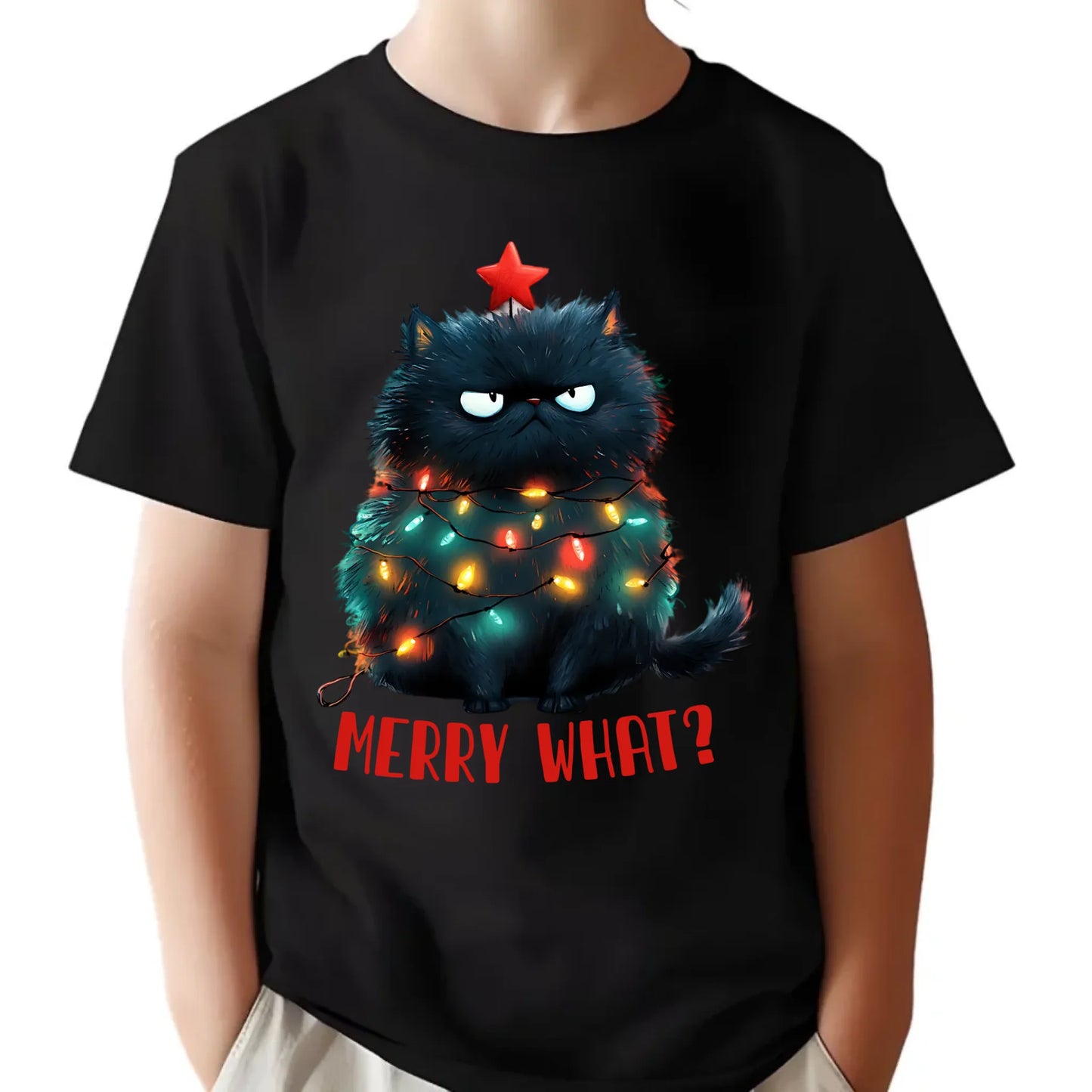 Koszulka dziecięca świąteczna - Grumpy Cat Merry what? BN37 - StoryCups.pl