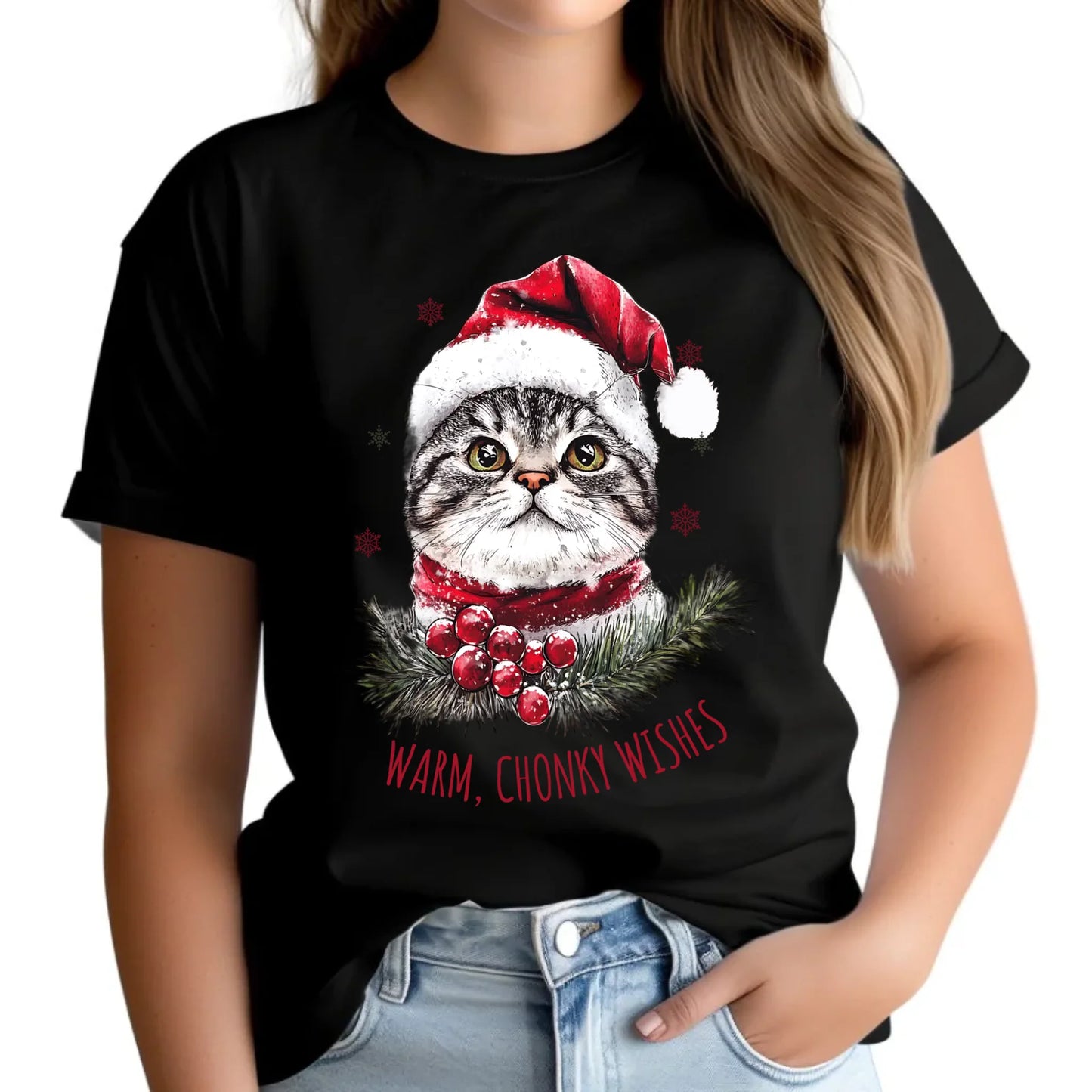 Koszulka damska świąteczna - Warm, Chonky Wishes BN36 - StoryCups.pl