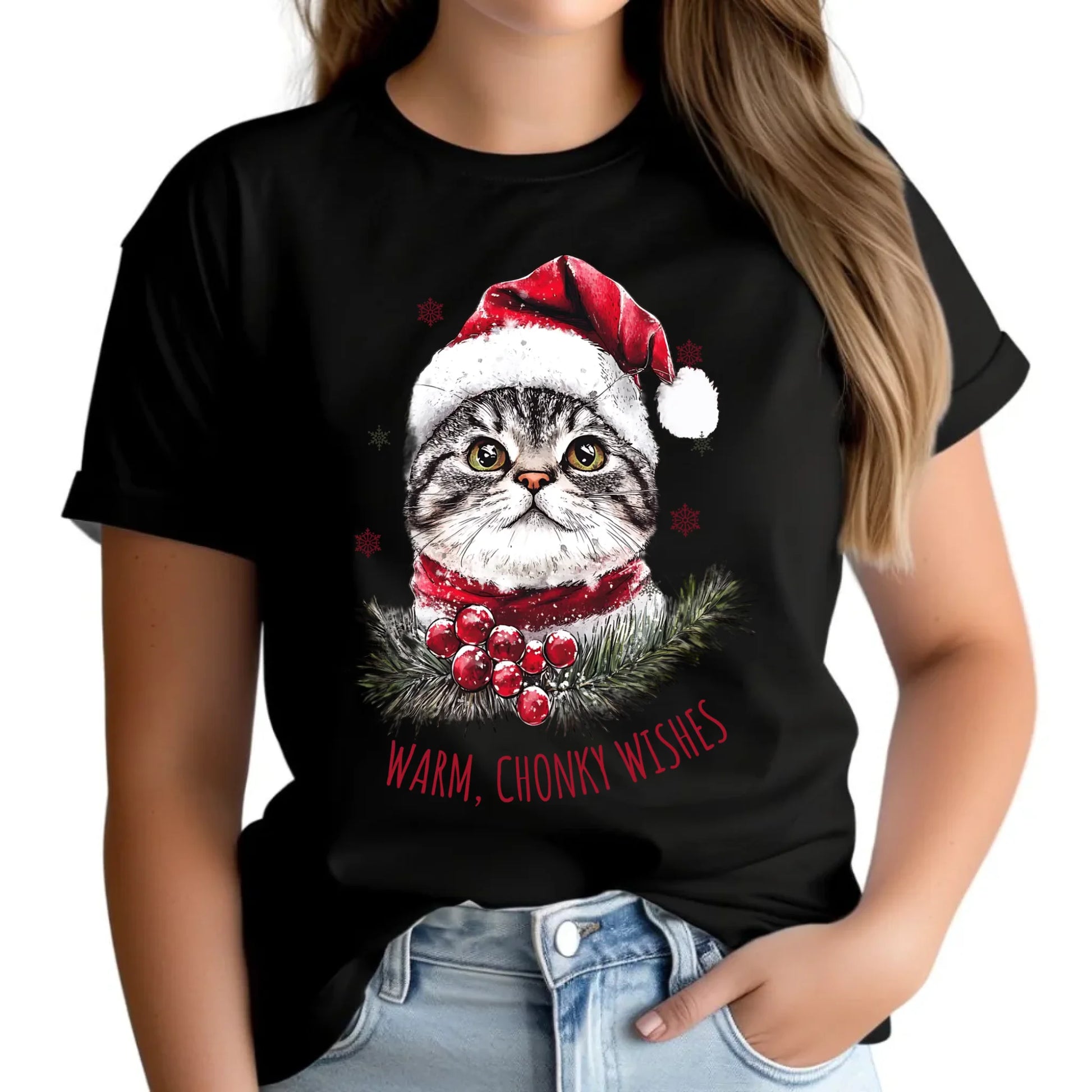 Koszulka damska świąteczna - Warm, Chonky Wishes BN36 - StoryCups.pl