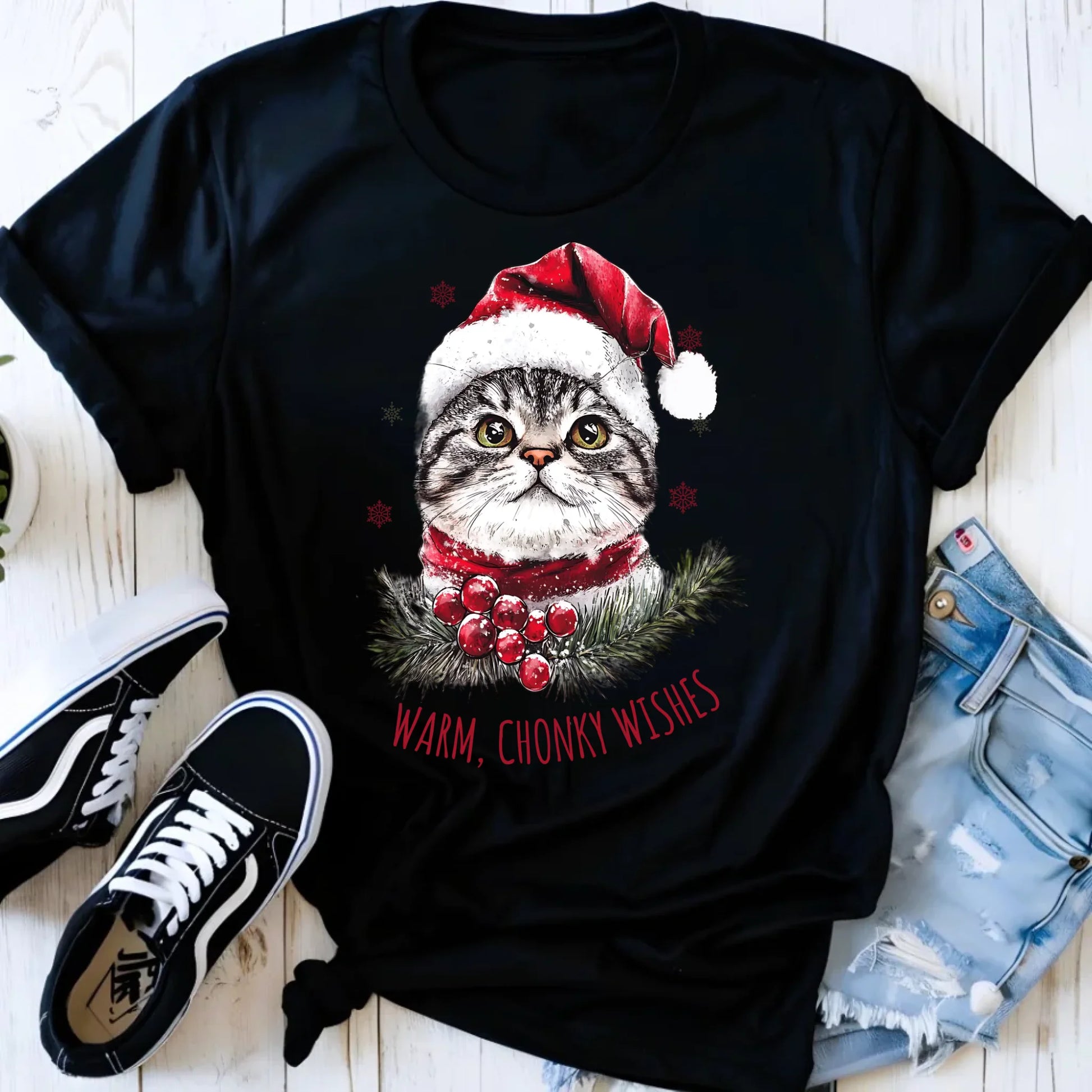 Koszulka damska świąteczna - Warm, Chonky Wishes BN36 - StoryCups.pl