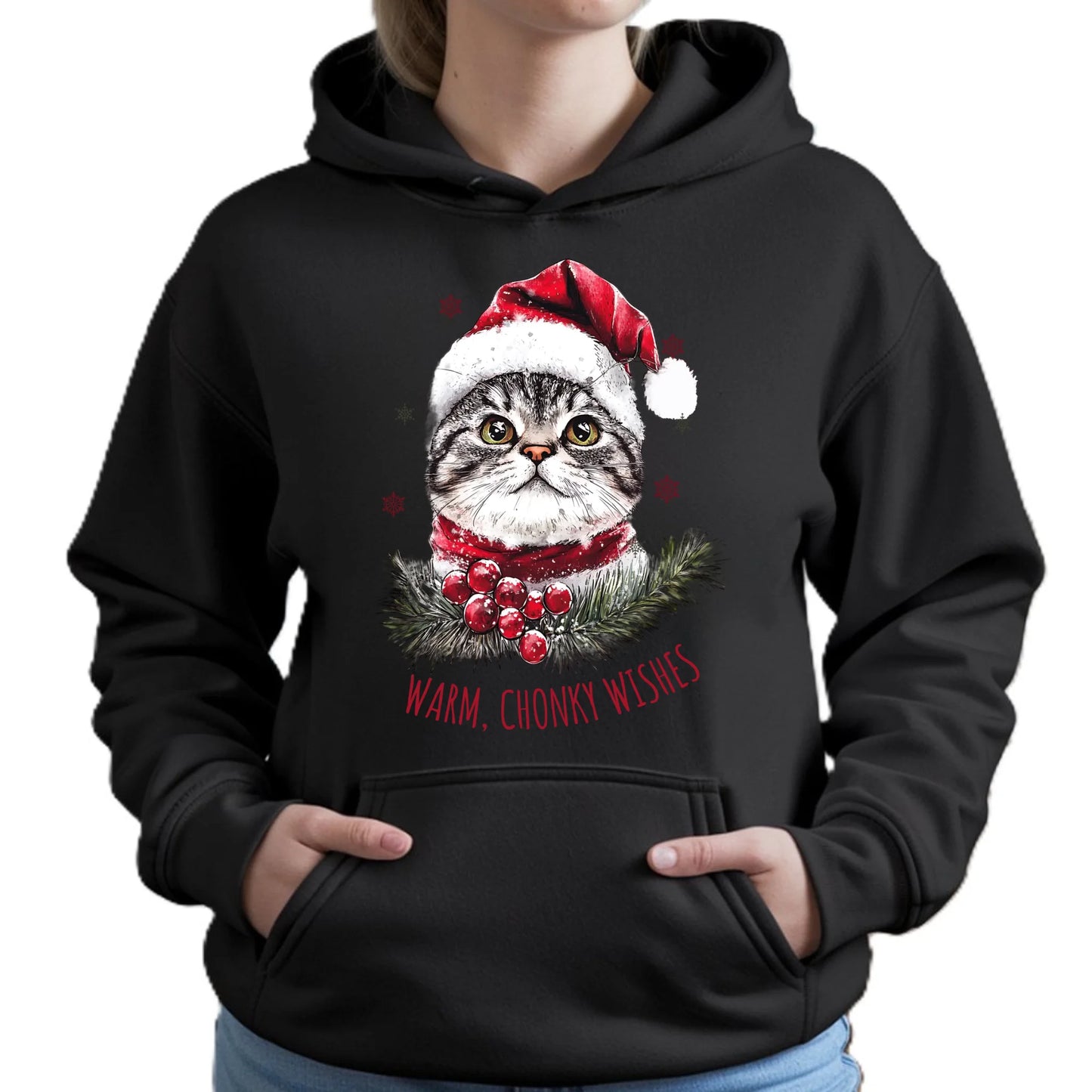 Bluza damska z kapturem świąteczna - Warm, Chonky Wishes BN36 - StoryCups.pl