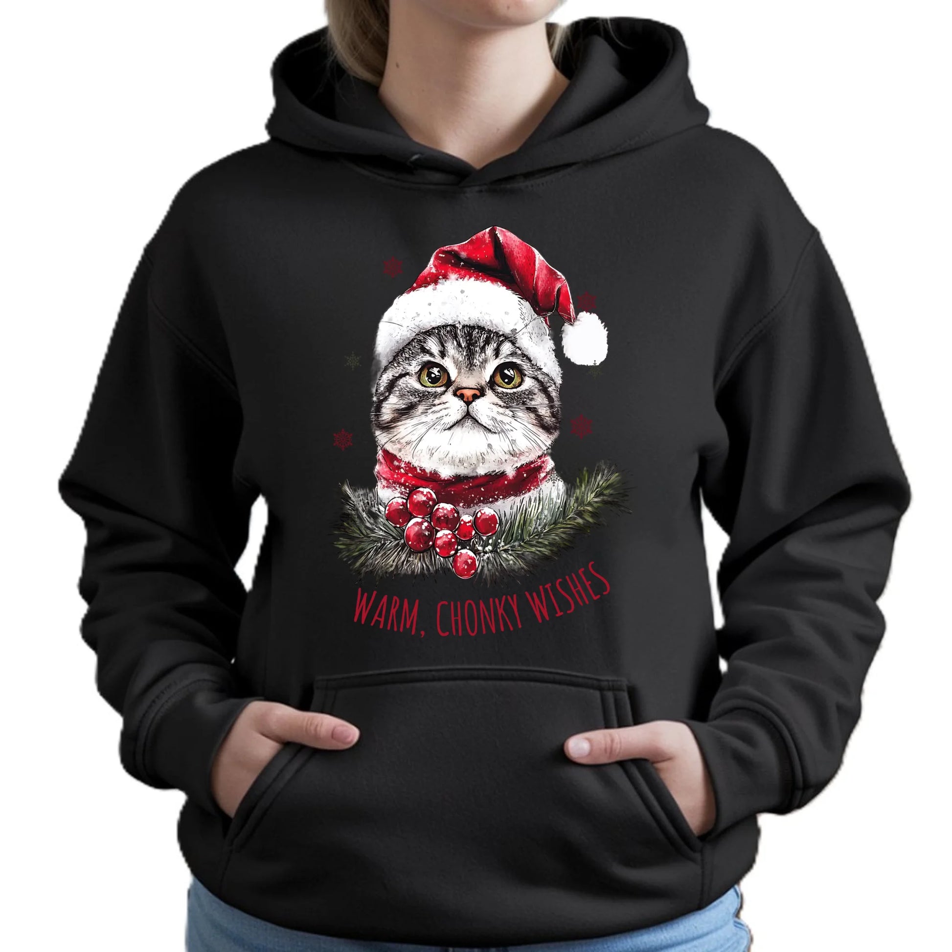 Bluza damska z kapturem świąteczna - Warm, Chonky Wishes BN36 - StoryCups.pl