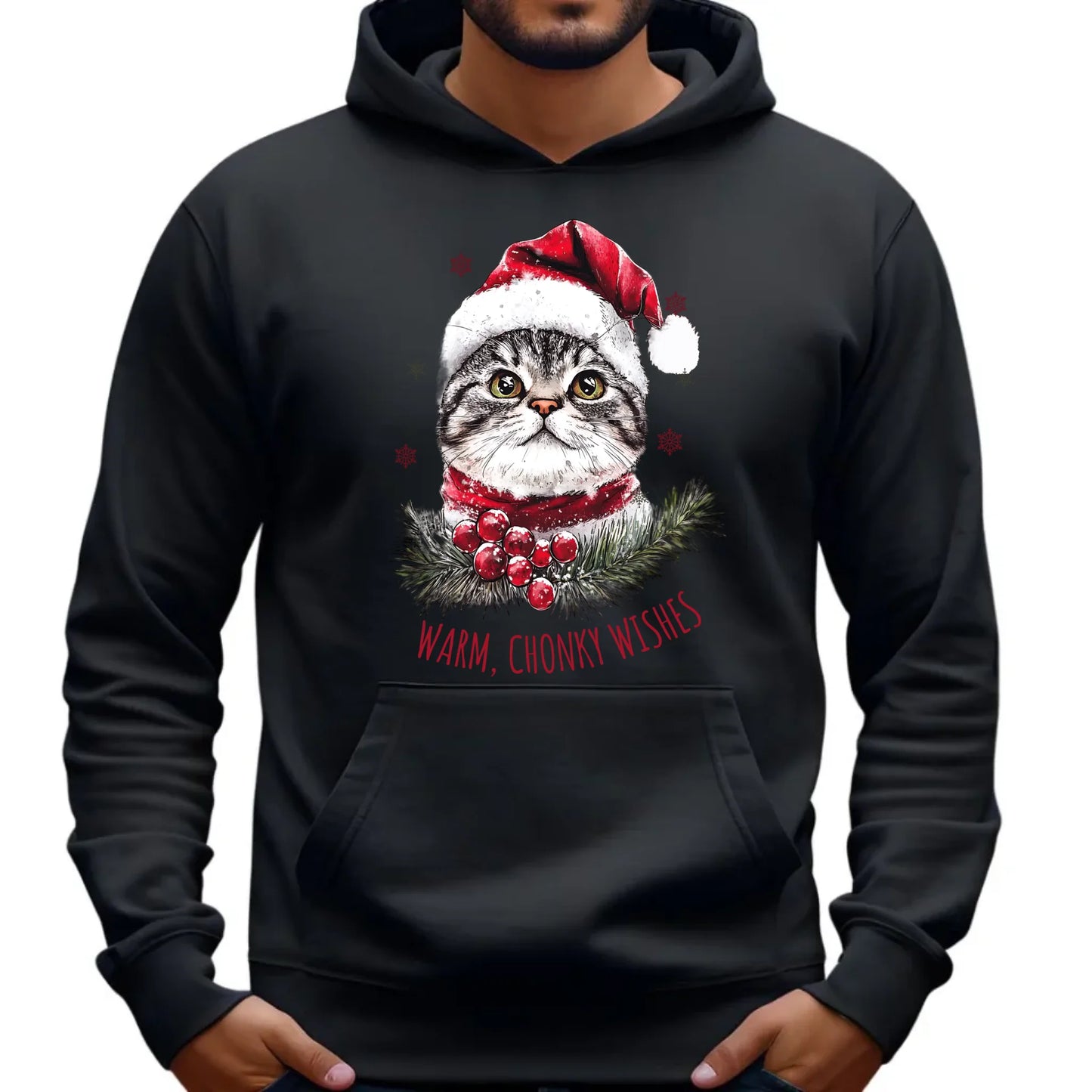 Bluza męska z kapturem świąteczna - Warm, Chonky Wishes BN36 - StoryCups.pl